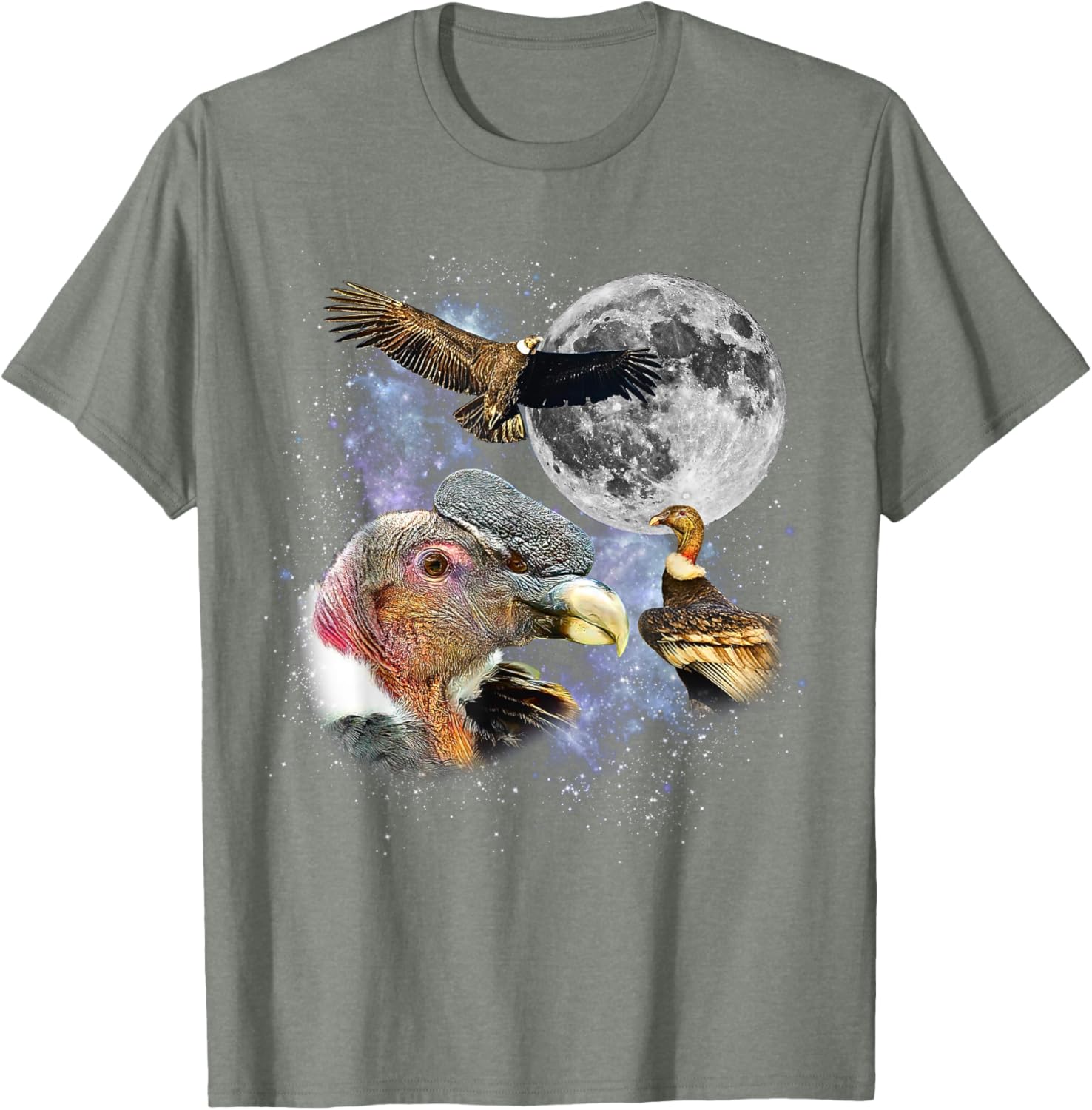 Retro Andean Condor Moon Graphic 90s Vintage T-Shirt for Cool Style - 4
