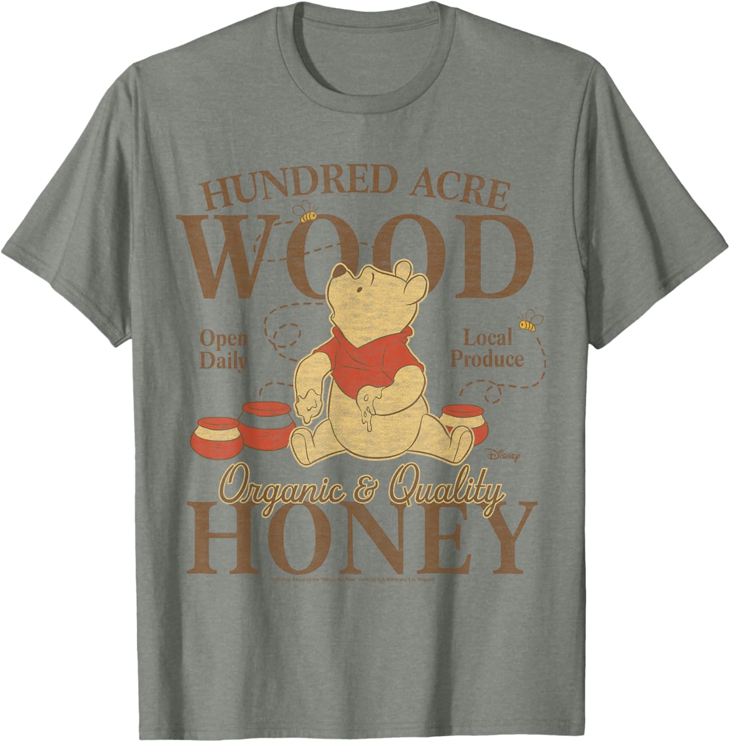 Winnie The Pooh Organic Honey T-Shirt for Kids in Hundred Acre Wood - 11