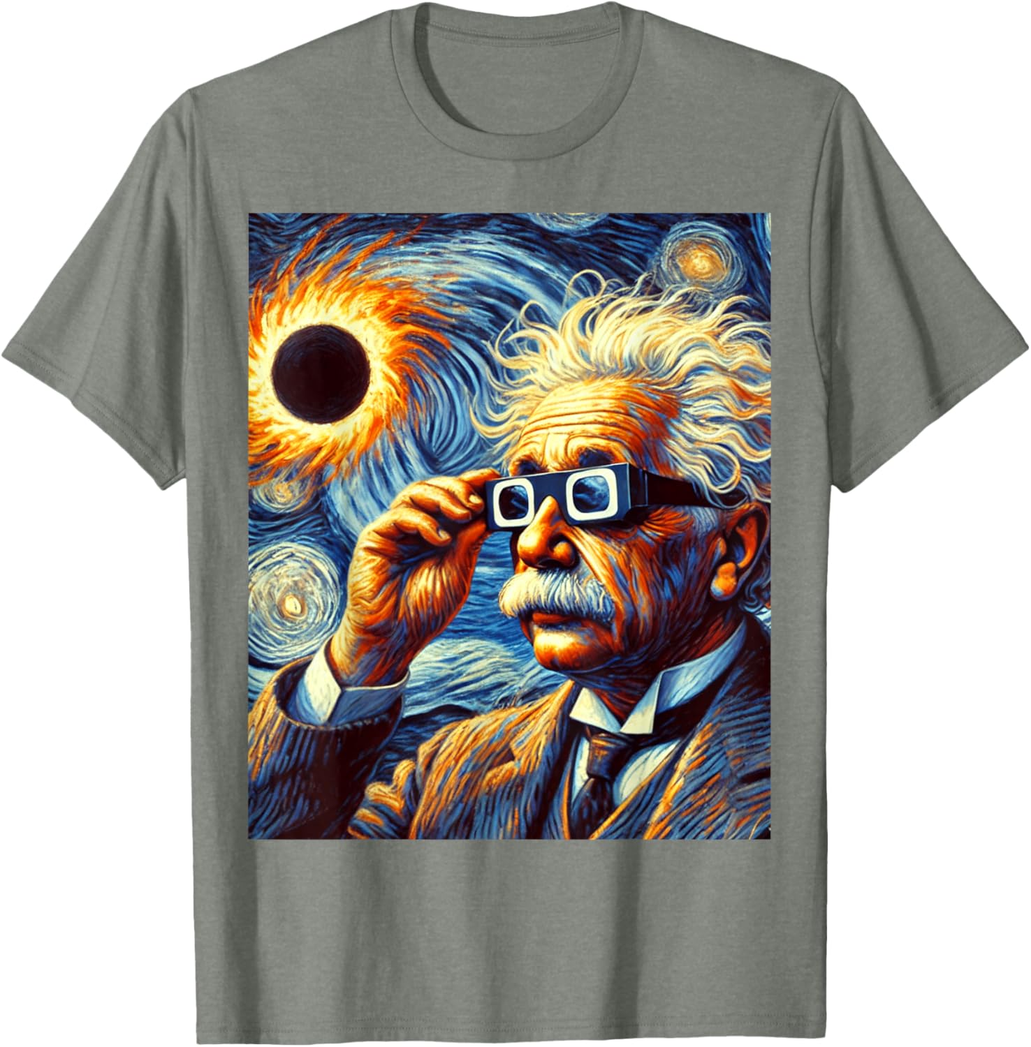 Van Gogh Inspired Solar Eclipse 2025 Physics Student T-Shirt - 3