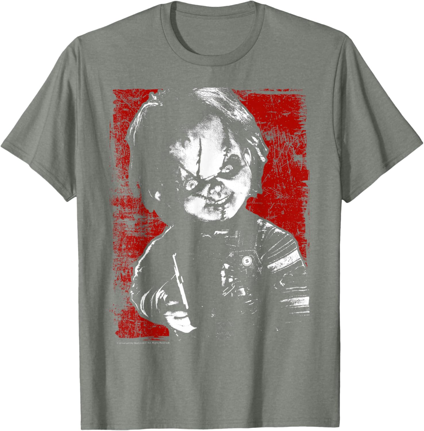 Child's Play Chucky Distressed Portrait T-Shirt for Fun Horror Fans - 6