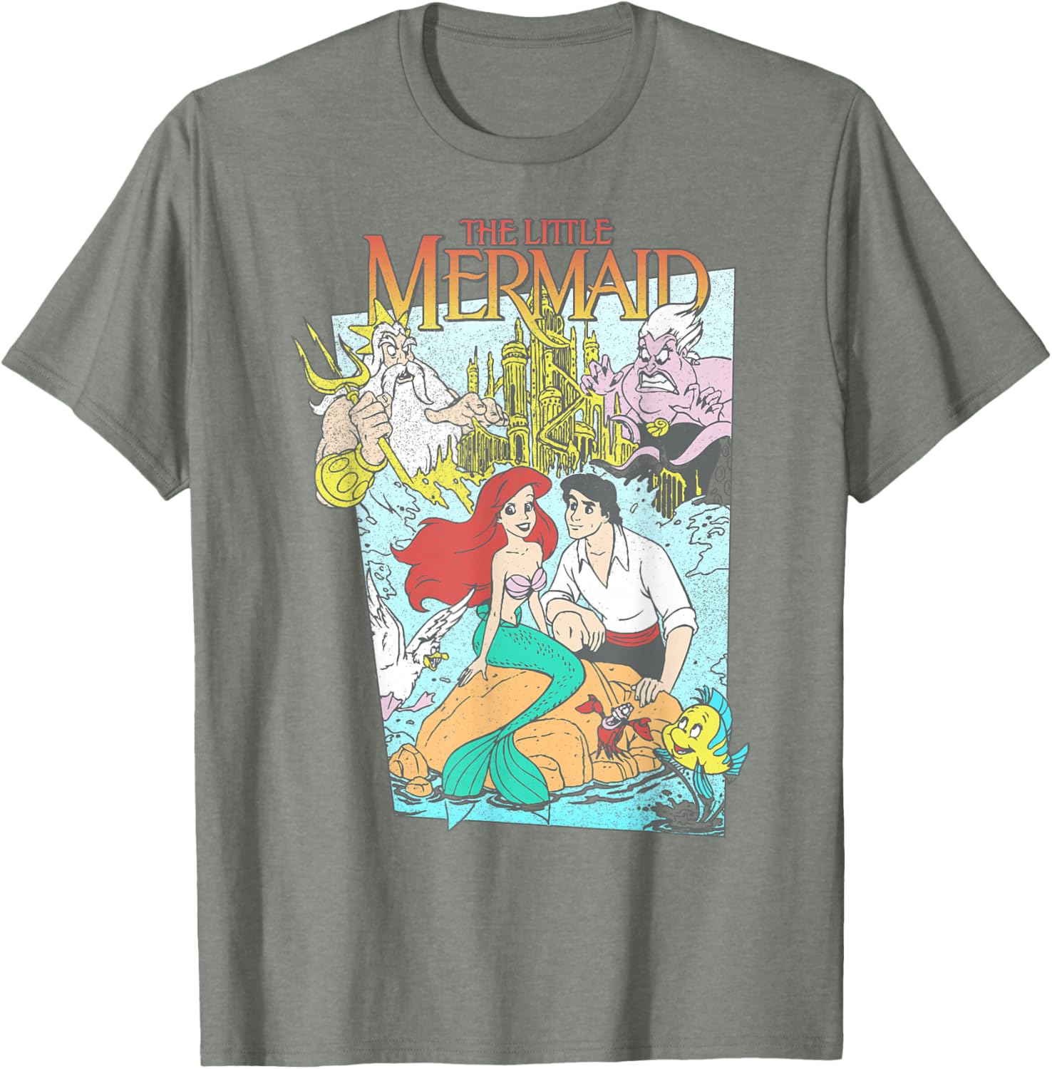 Vintage Little Mermaid Graphic T-Shirt for Disney Fans - Retro Style Apparel - 6