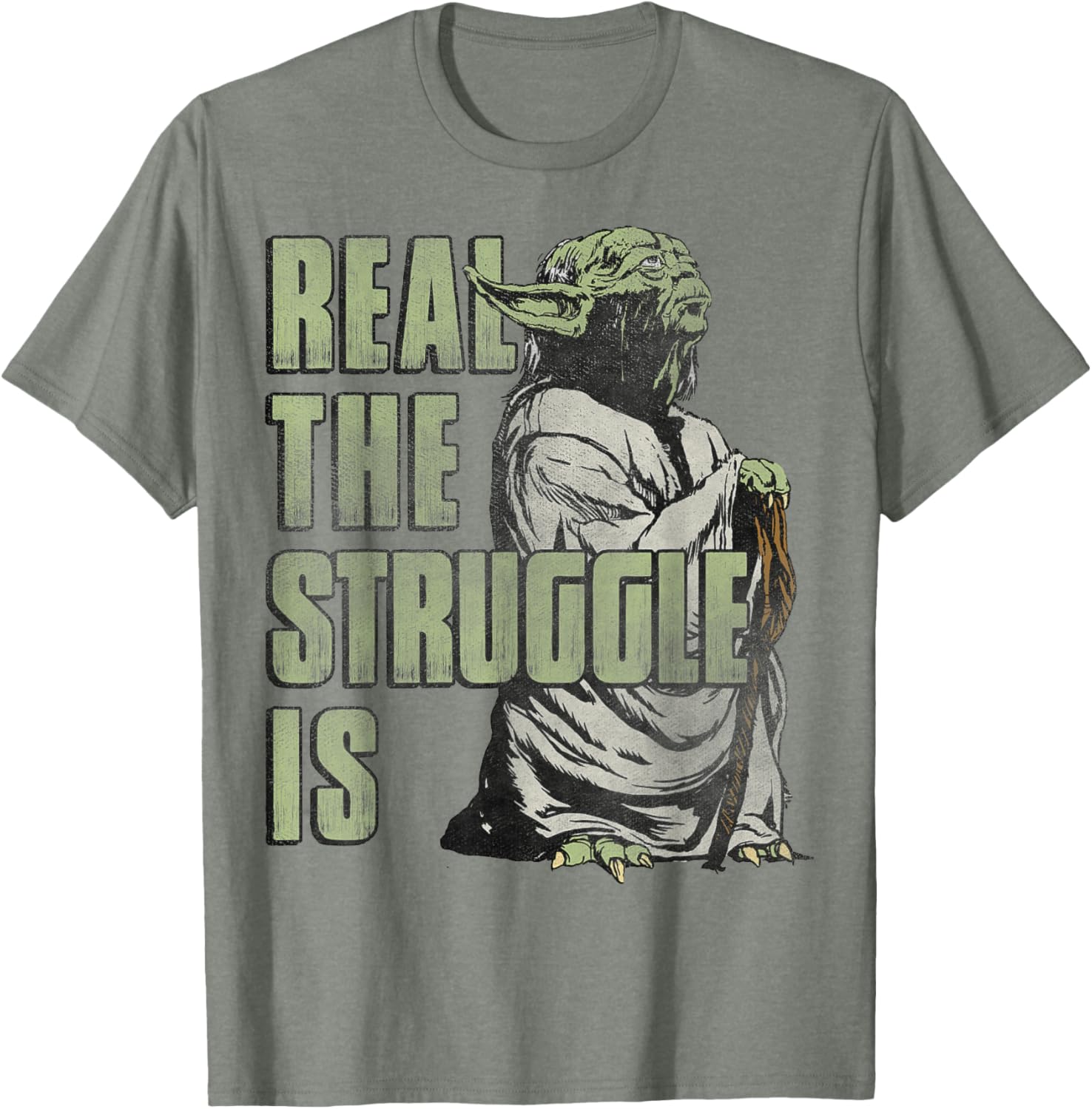 Star Wars Yoda Graphic T-Shirt The Struggle Is Real Fun Apparel - 3