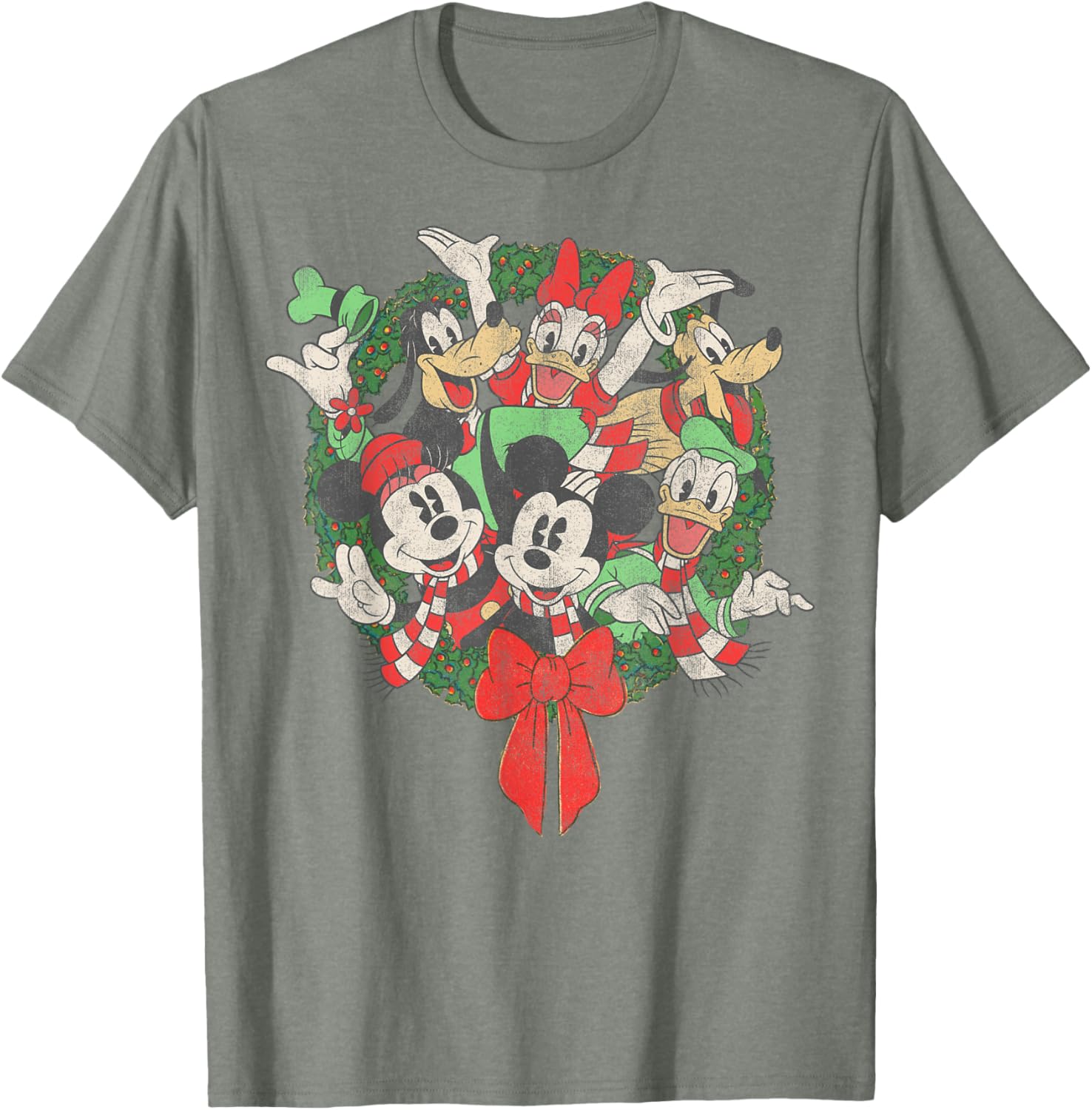 Disney Christmas Wreath T-Shirt for Festive Family Gatherings - 2