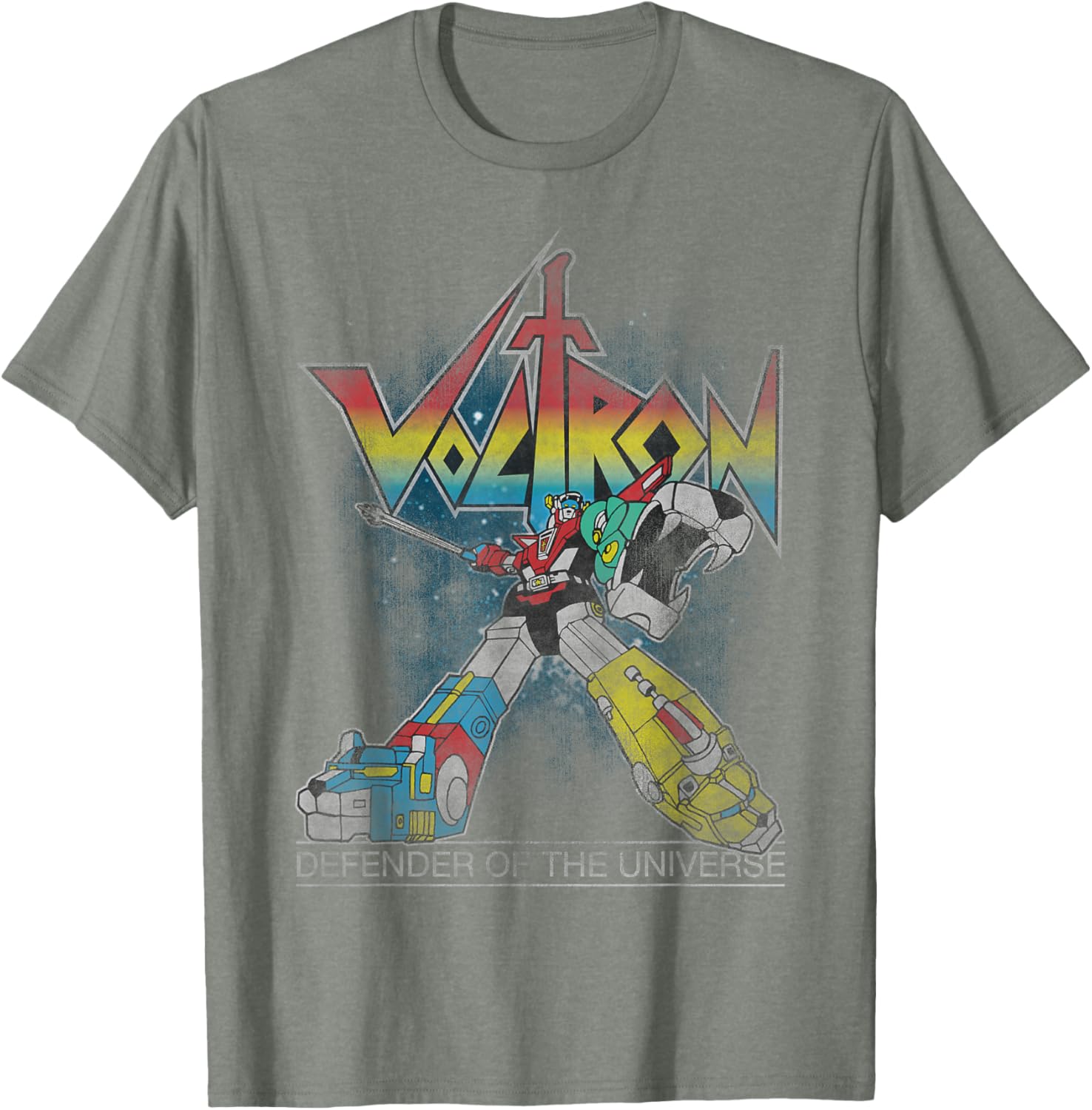 Voltron Retro Defender Rainbow Graphic T-Shirt for Fans and Collectors - 3