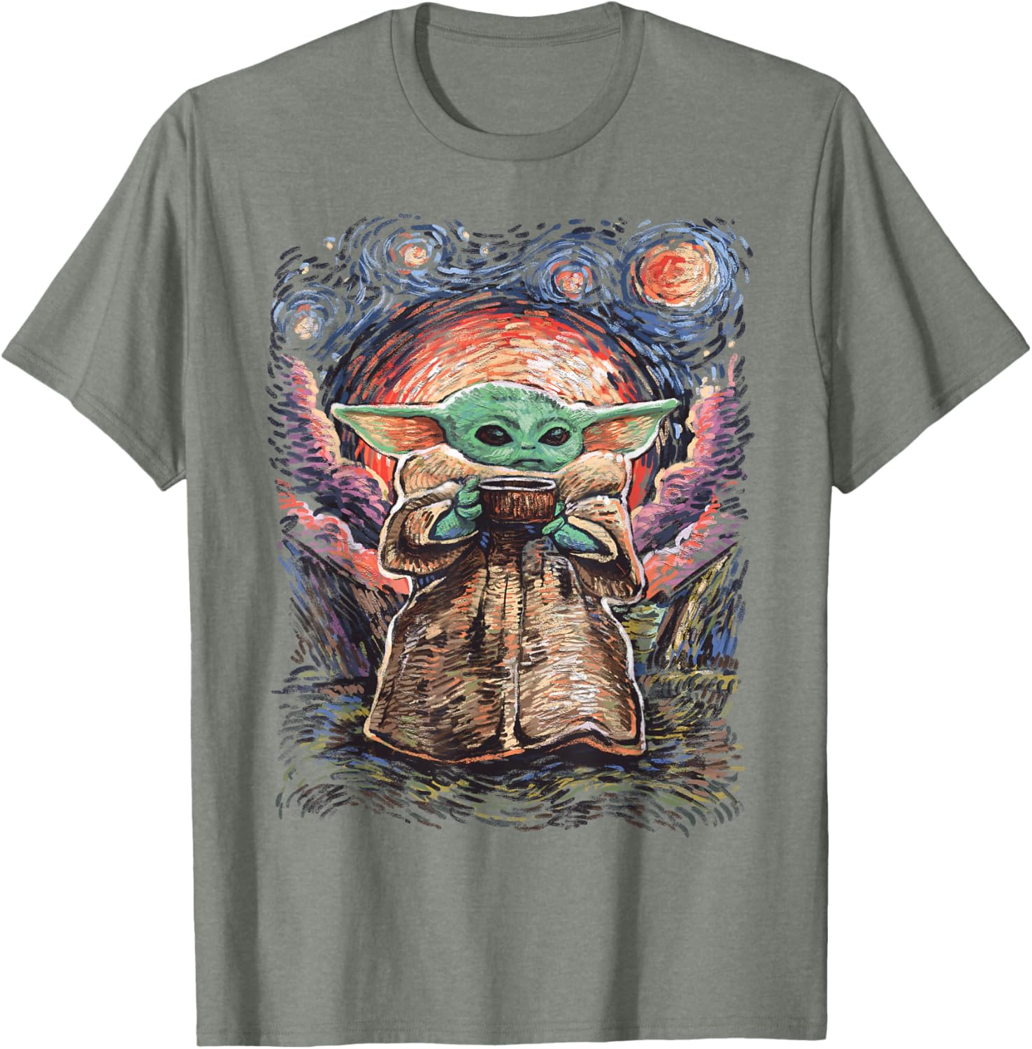 Star Wars The Child Starry Night T-Shirt for Fans of All Ages - 3