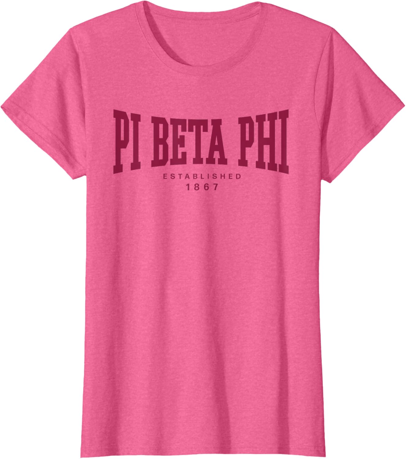 Pi Beta Phi Varsity Logo 1867 Wine T-Shirt for Comfortable Style - 9