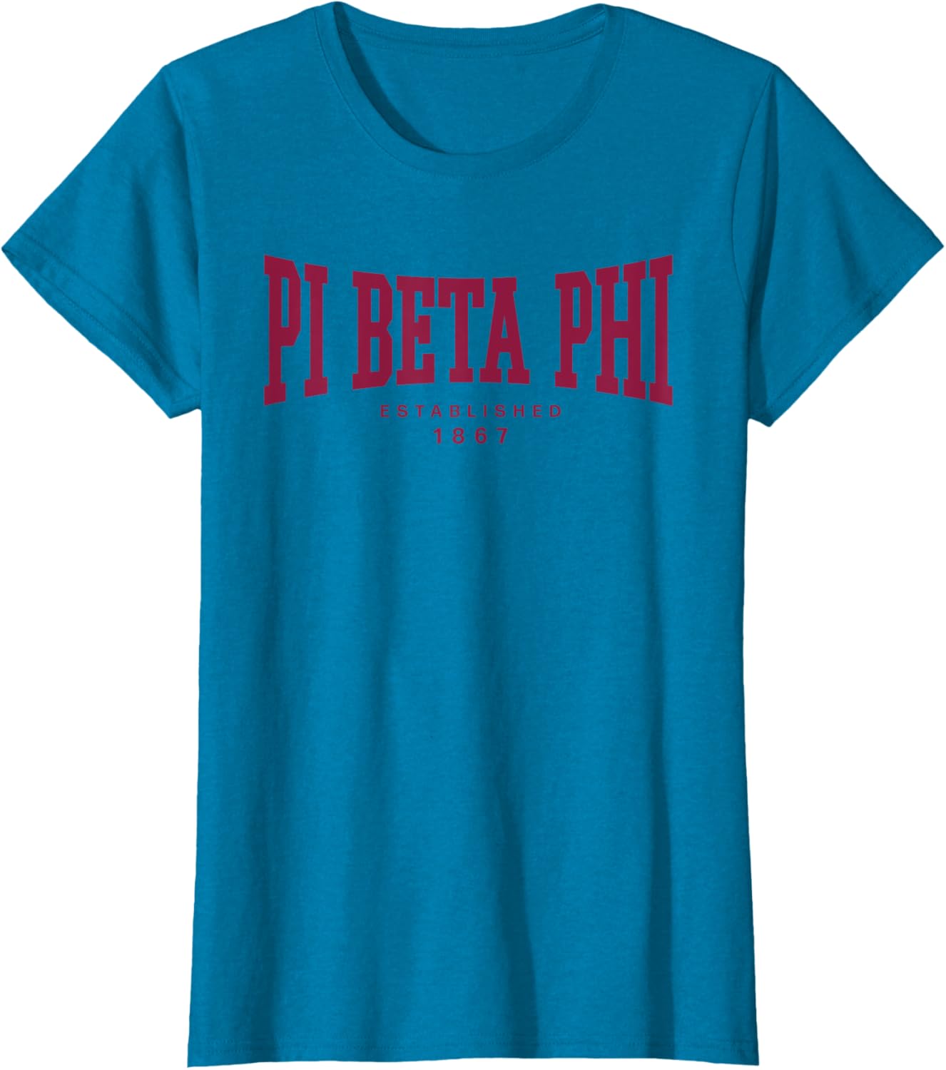 Pi Beta Phi Varsity Logo 1867 Wine T-Shirt for Comfortable Style - 7