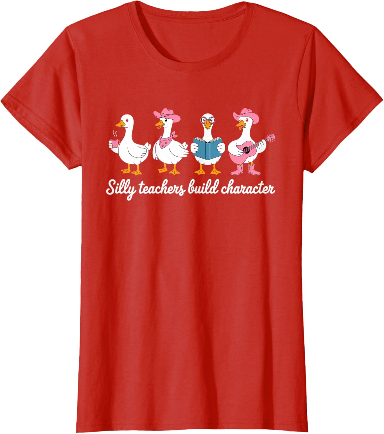 Funny Goose Back to School T-Shirt for Teachers - Silly Character Design - 4