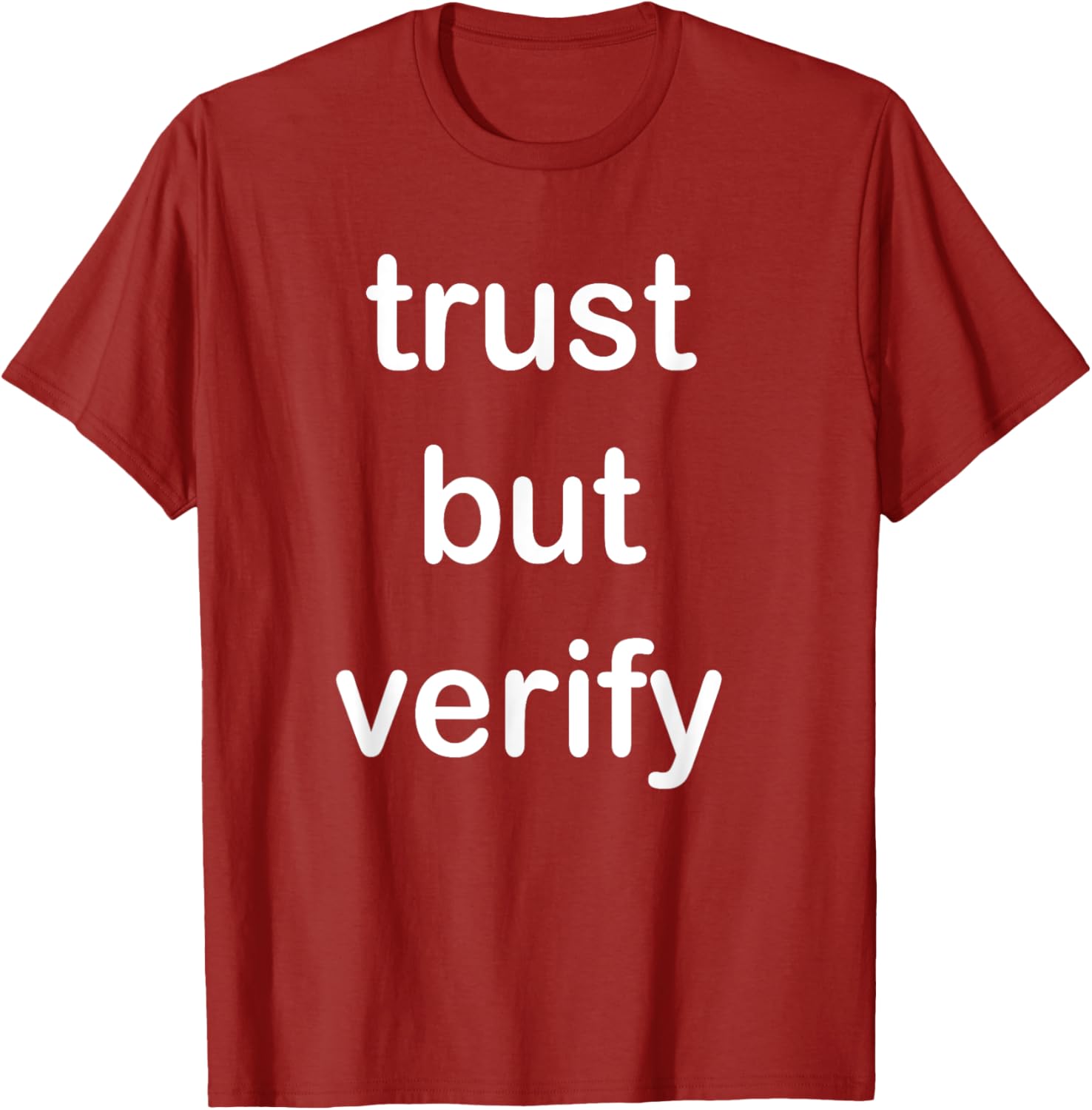 Trust But Verify T-Shirt for Casual Style in Clothing and Footwear - 5