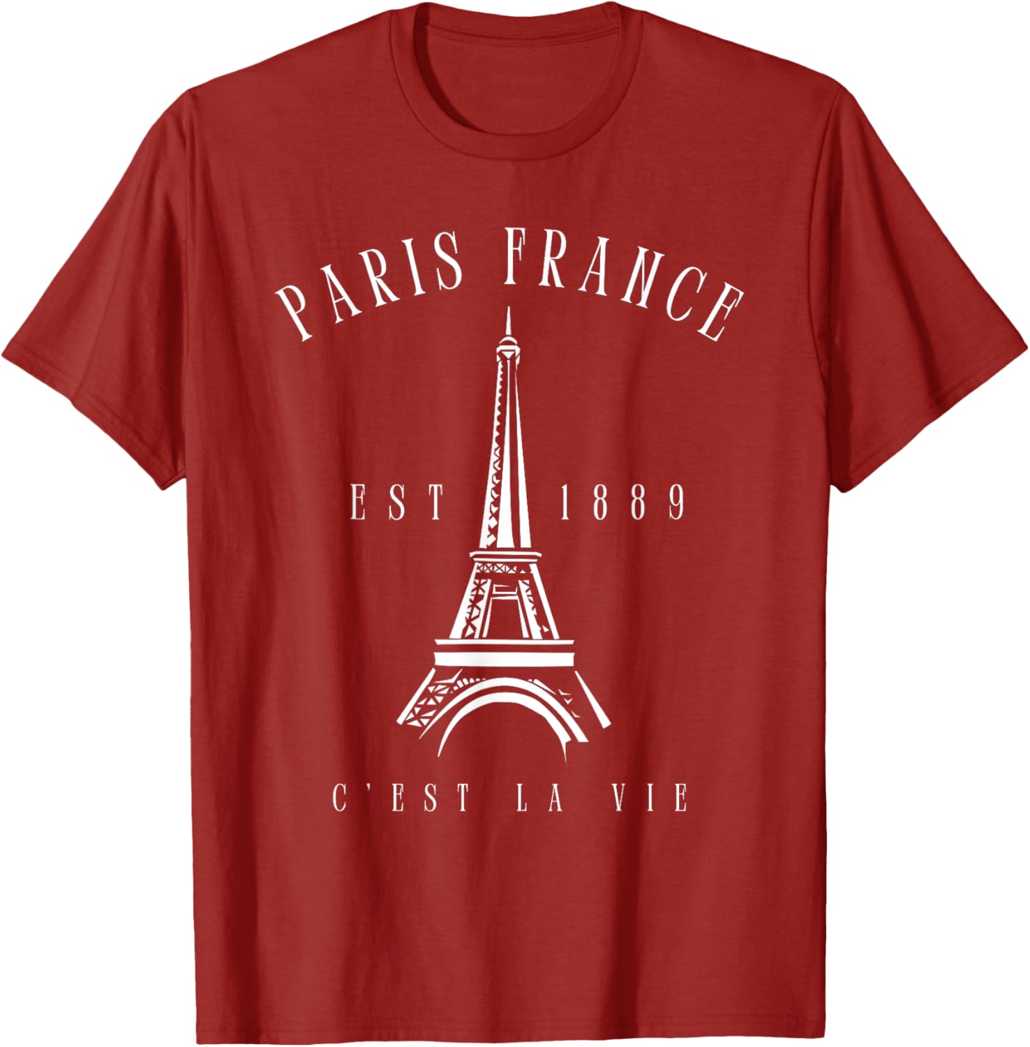 Vintage Paris Tee Shirt with Eiffel Tower C'est la Vie Design - 10