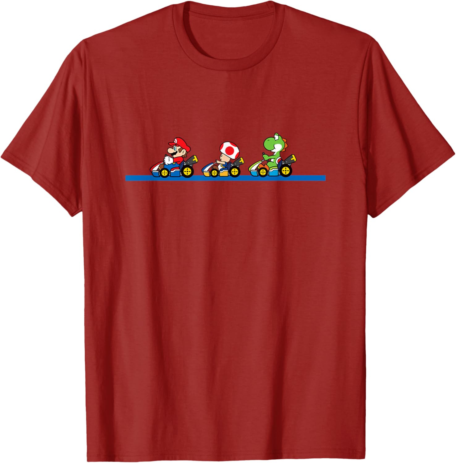 Vintage Mario Kart T-Shirt featuring Yoshi, Toad, and Mario Racing Fun - 19