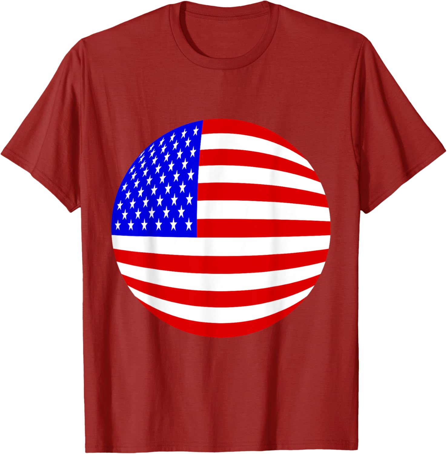 Patriotic American Flag T-Shirt with Stars and Stripes in Red and Blue - 16