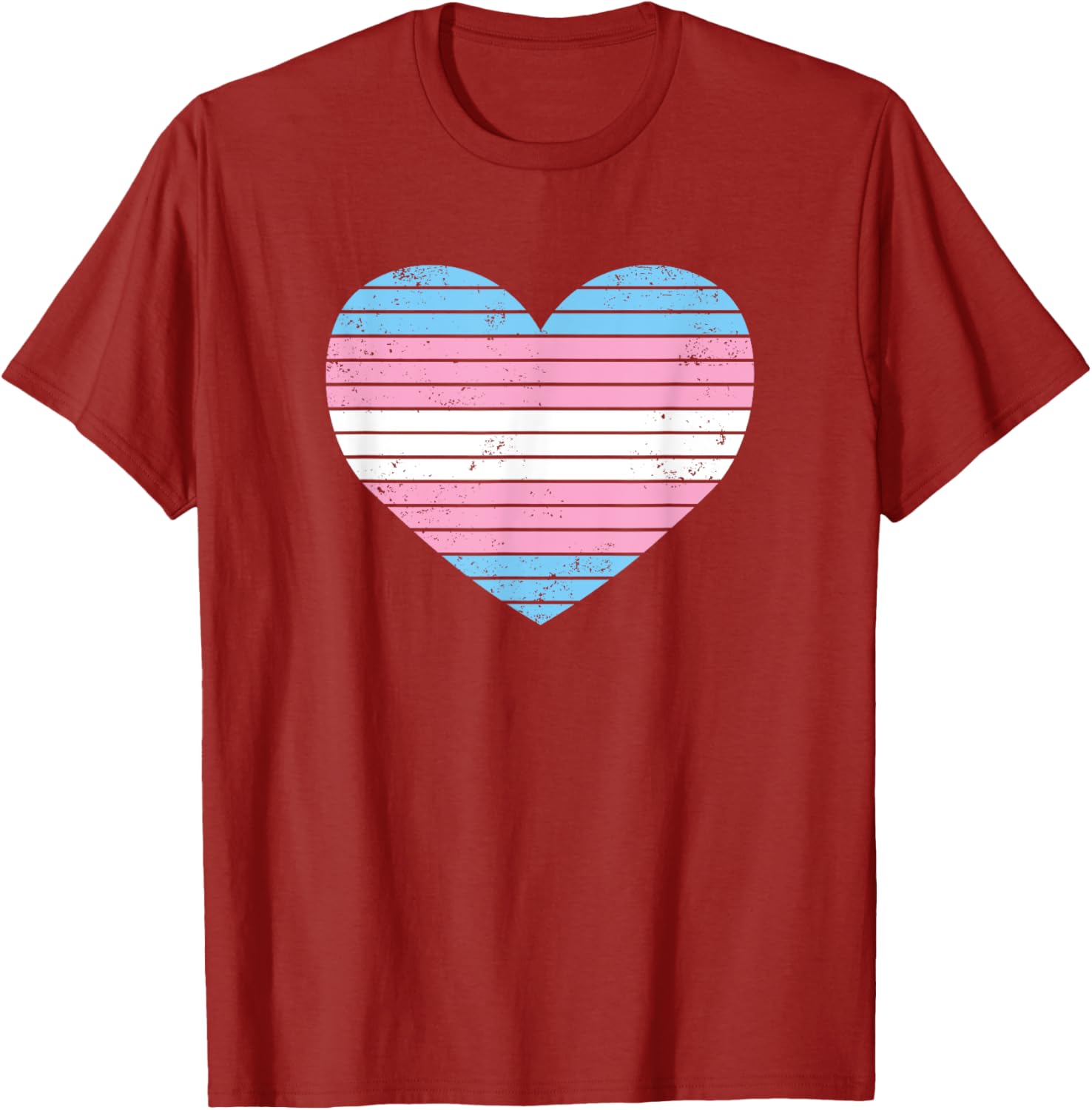 Vintage Heart Transgender Gay Pride Flag T-Shirt for LGBTQIA Supporters - 4