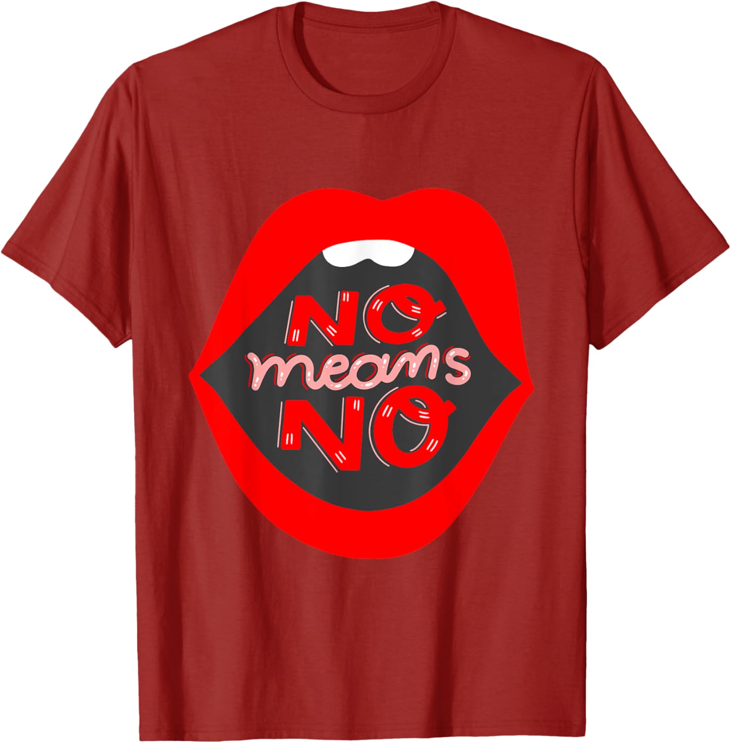 Retro Feminist No Means No Consent Pop Art Lips T-Shirt for Awareness - 13