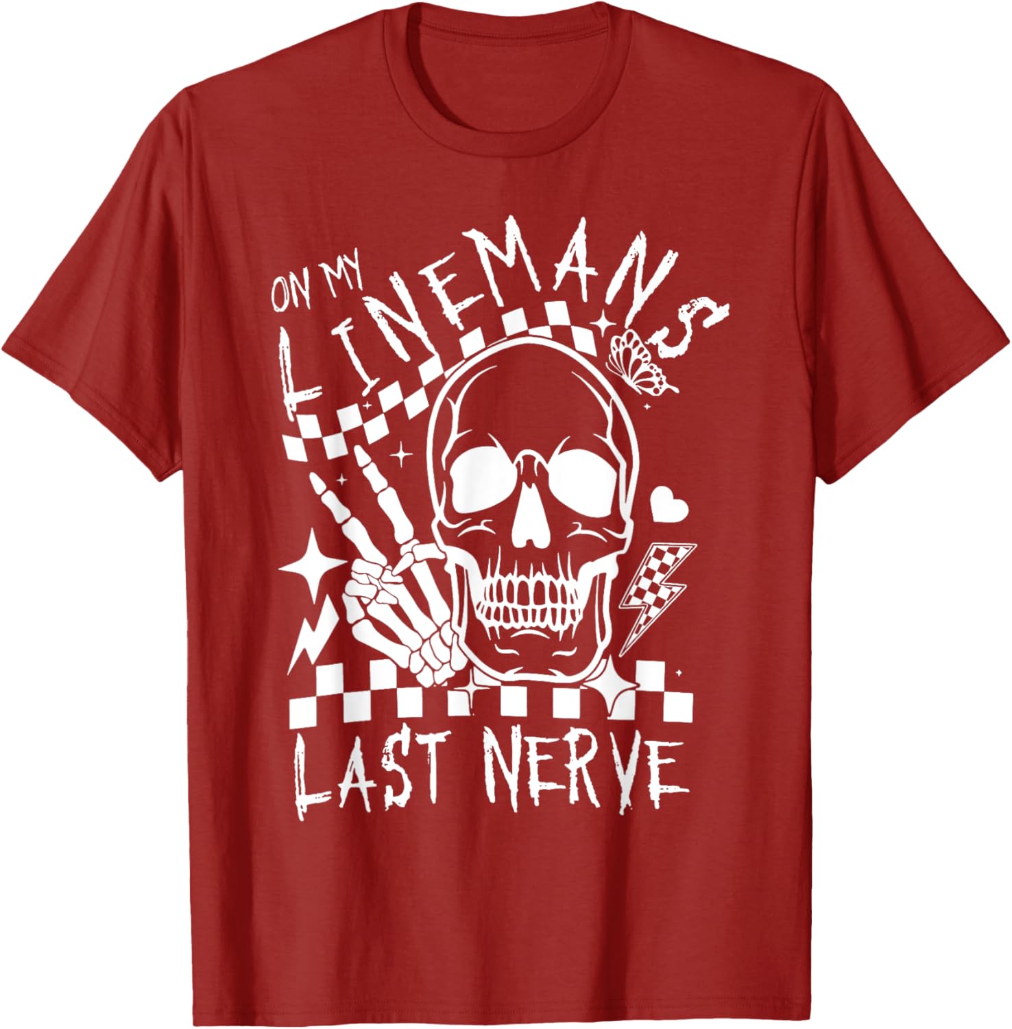 On My Lineman's Last Nerve T-Shirt for Electricians and Workers - 3