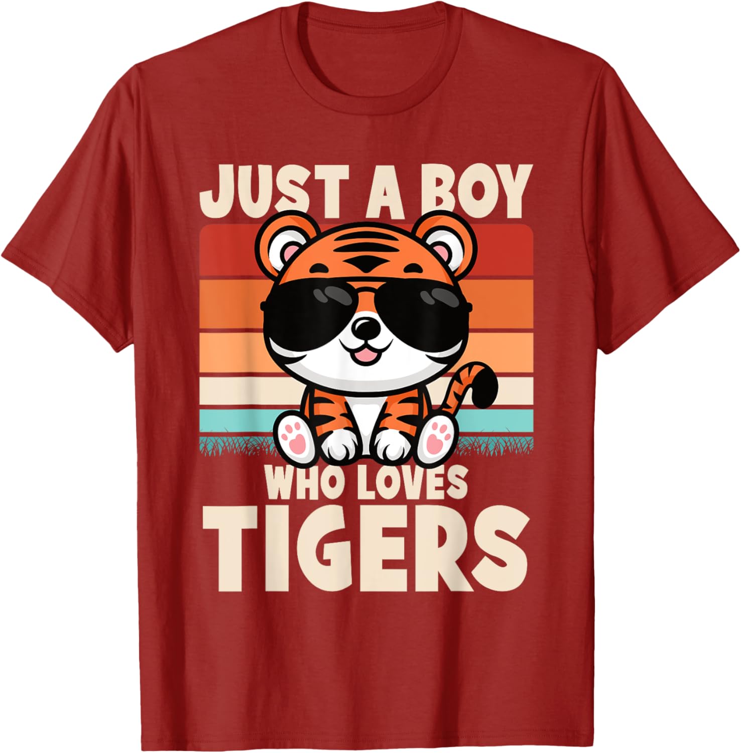 Retro Just A Boy Who Loves Tigers Kids T-Shirt for Wild Animal Fans - 5