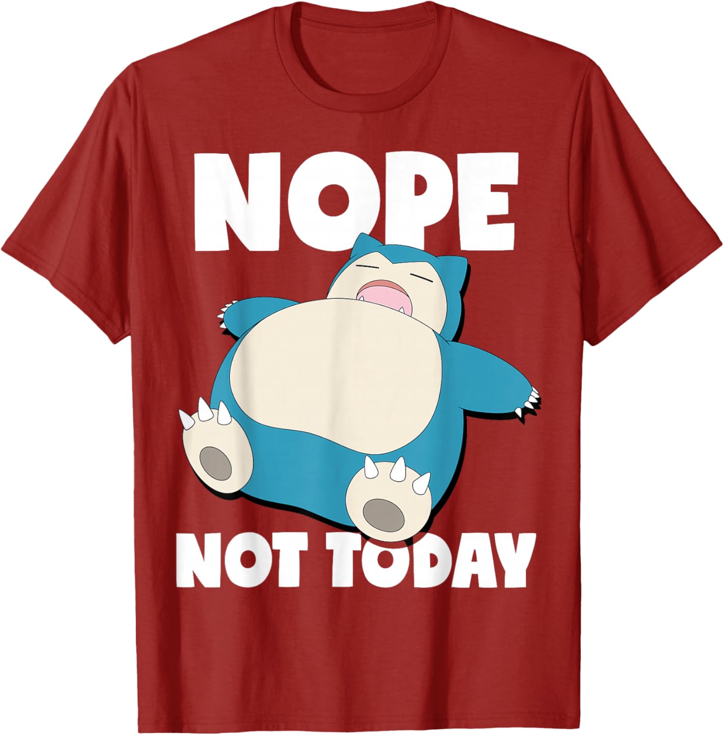 Snorlax Sleeping Nope Not Today T-Shirt for Pokémon Fans - Fun Apparel - 4