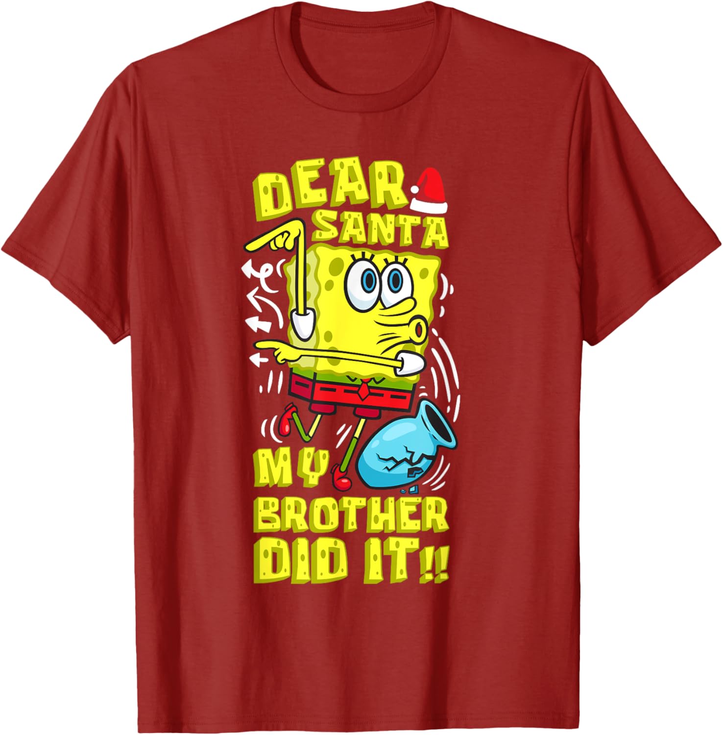 SpongeBob Christmas Dear Santa T-Shirt for Siblings Fun Humor - 8