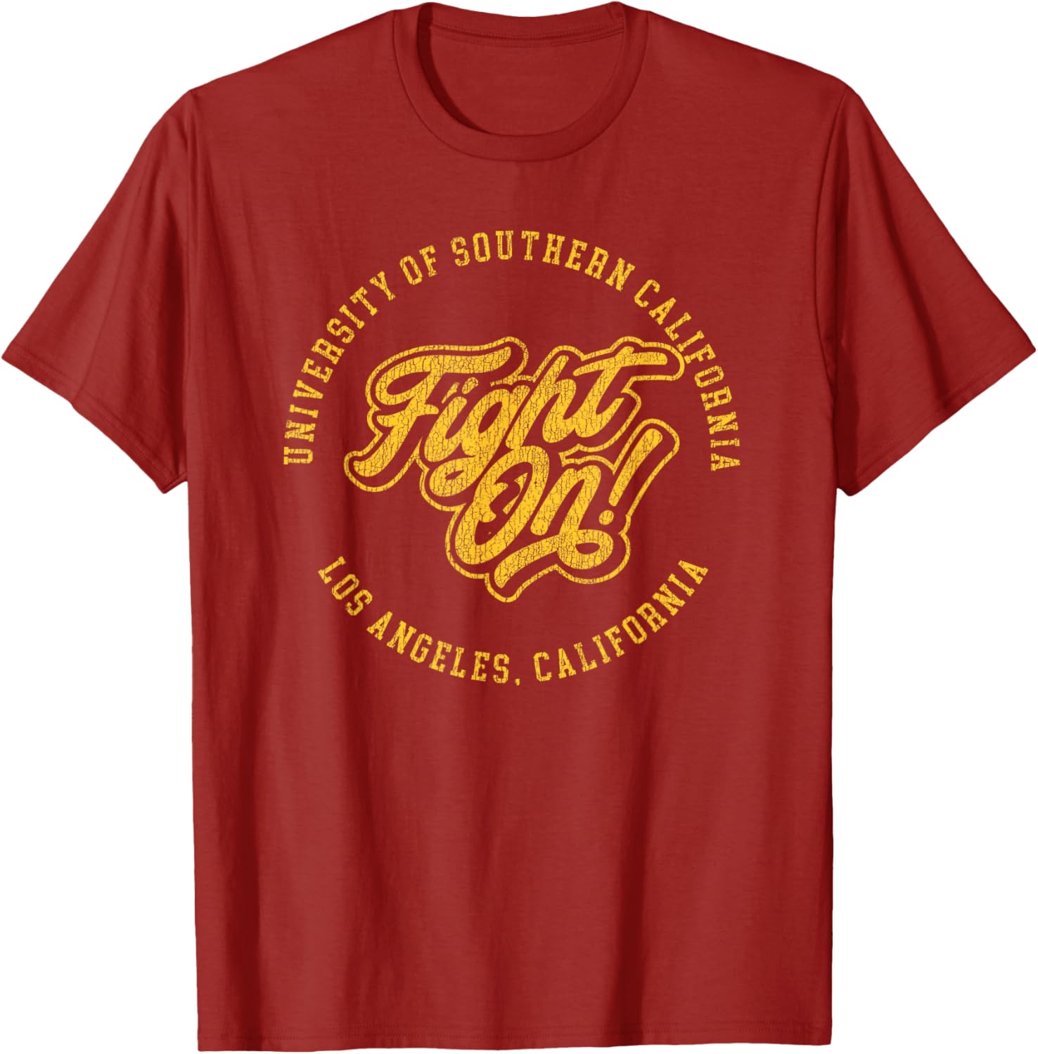 USC Fight On Vintage Script T-Shirt for Sports Fans and Alumni - 3