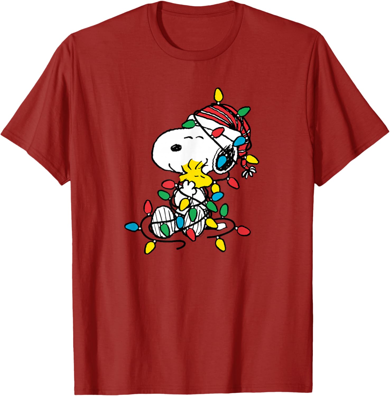 Peanuts Snoopy Woodstock Christmas Lights T-Shirt for Holiday Cheer - 4