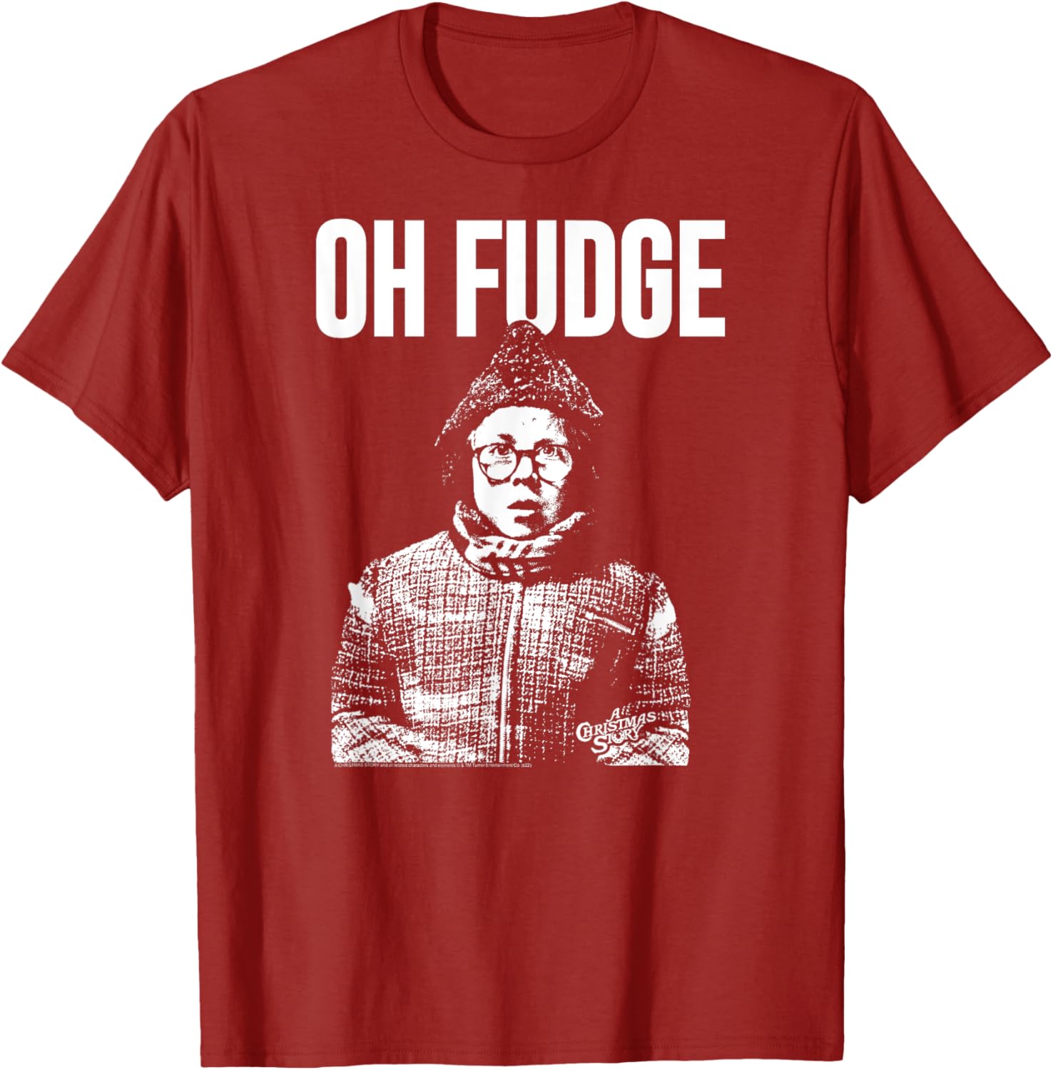 Oh Fudge Ralphie Holiday T-Shirt - Black & White Christmas Apparel - 3