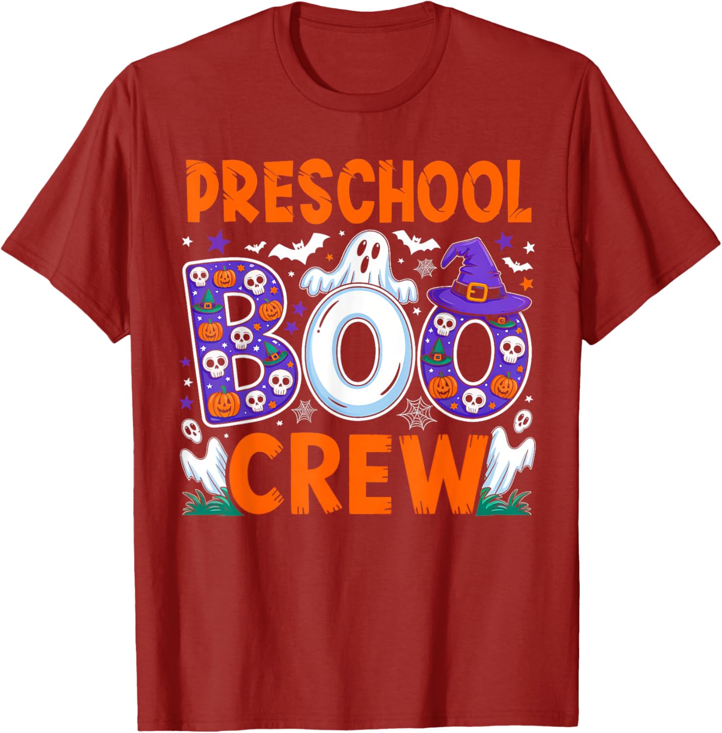 Funny Halloween T-Shirt for Preschool Teachers and Students Boo Crew - 17