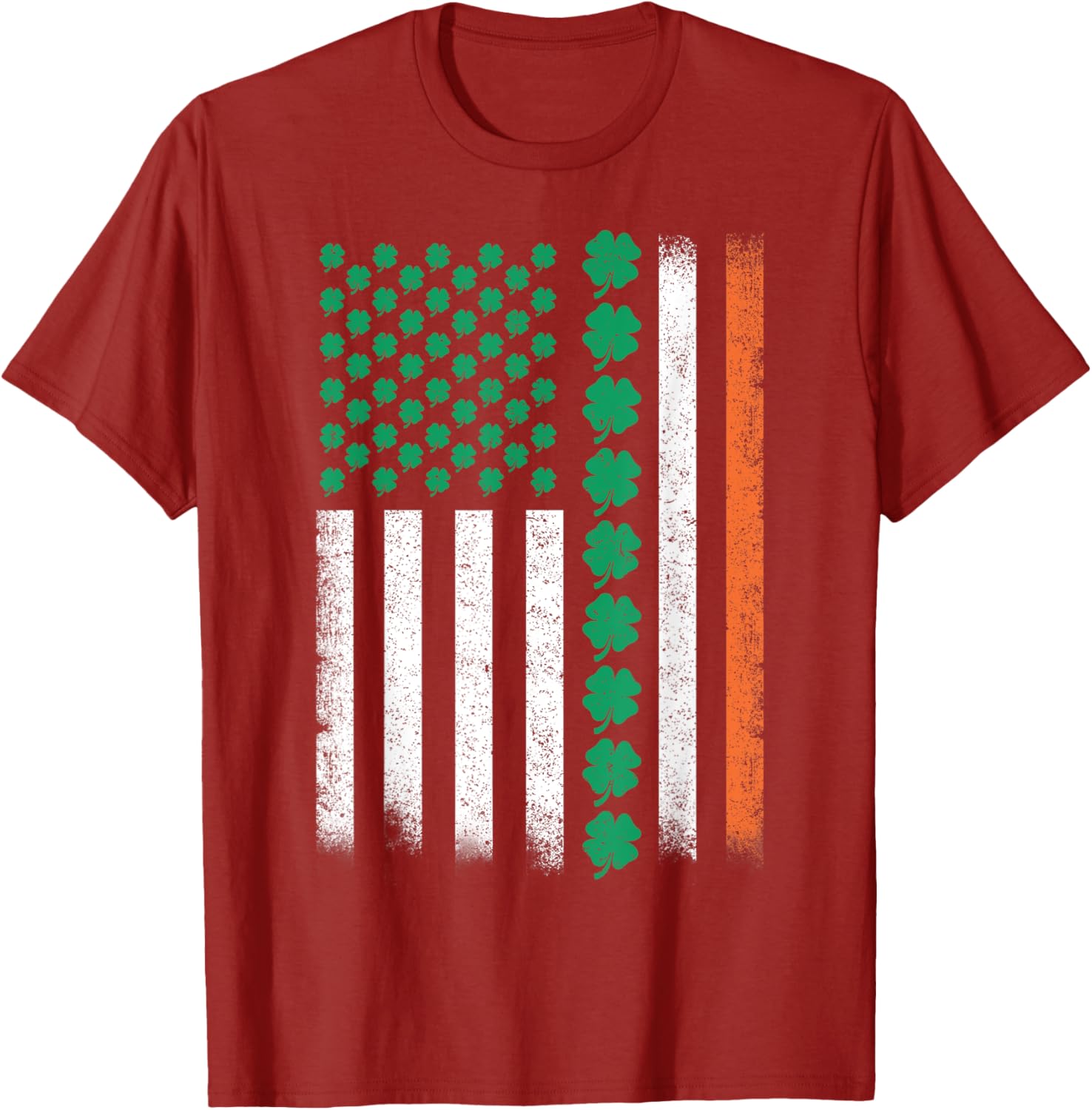 Vintage American Flag St Patricks Day Lucky Shamrock T-Shirt for All - 10