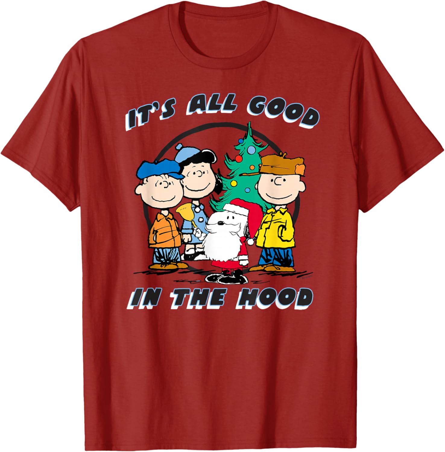 Peanuts Snoopy Holiday It's All Good in the Hood Graphic T-Shirt - 5