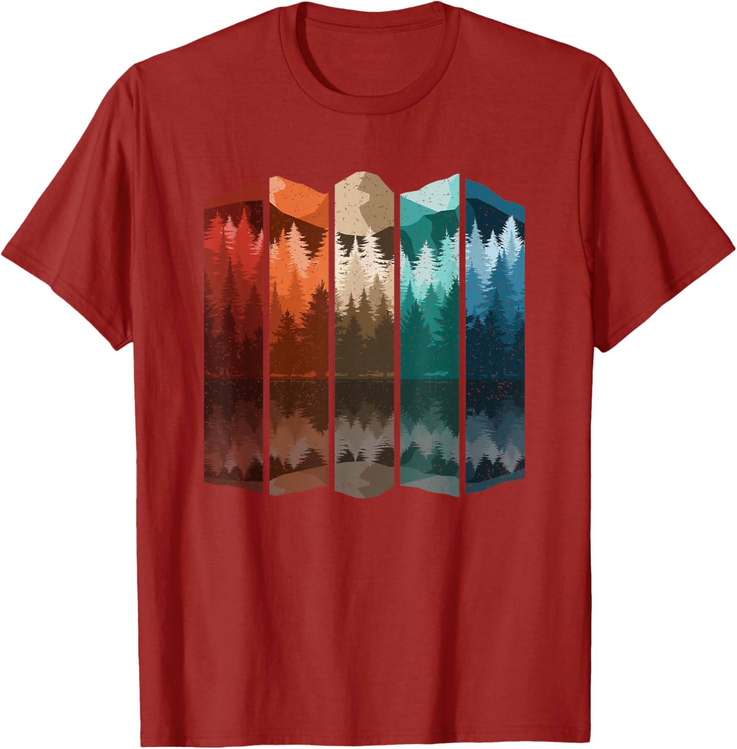 Vintage Mountain Forest Tree T-Shirt for Men - Retro Nature Style Apparel - 19