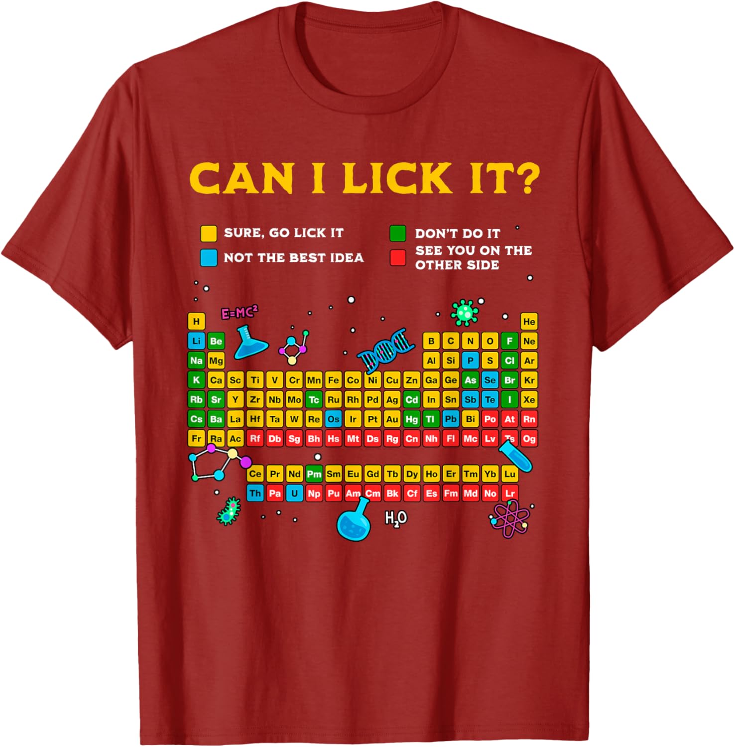 Funny Can I Lick It Periodic Table T-Shirt for Science Teachers and Students - 4