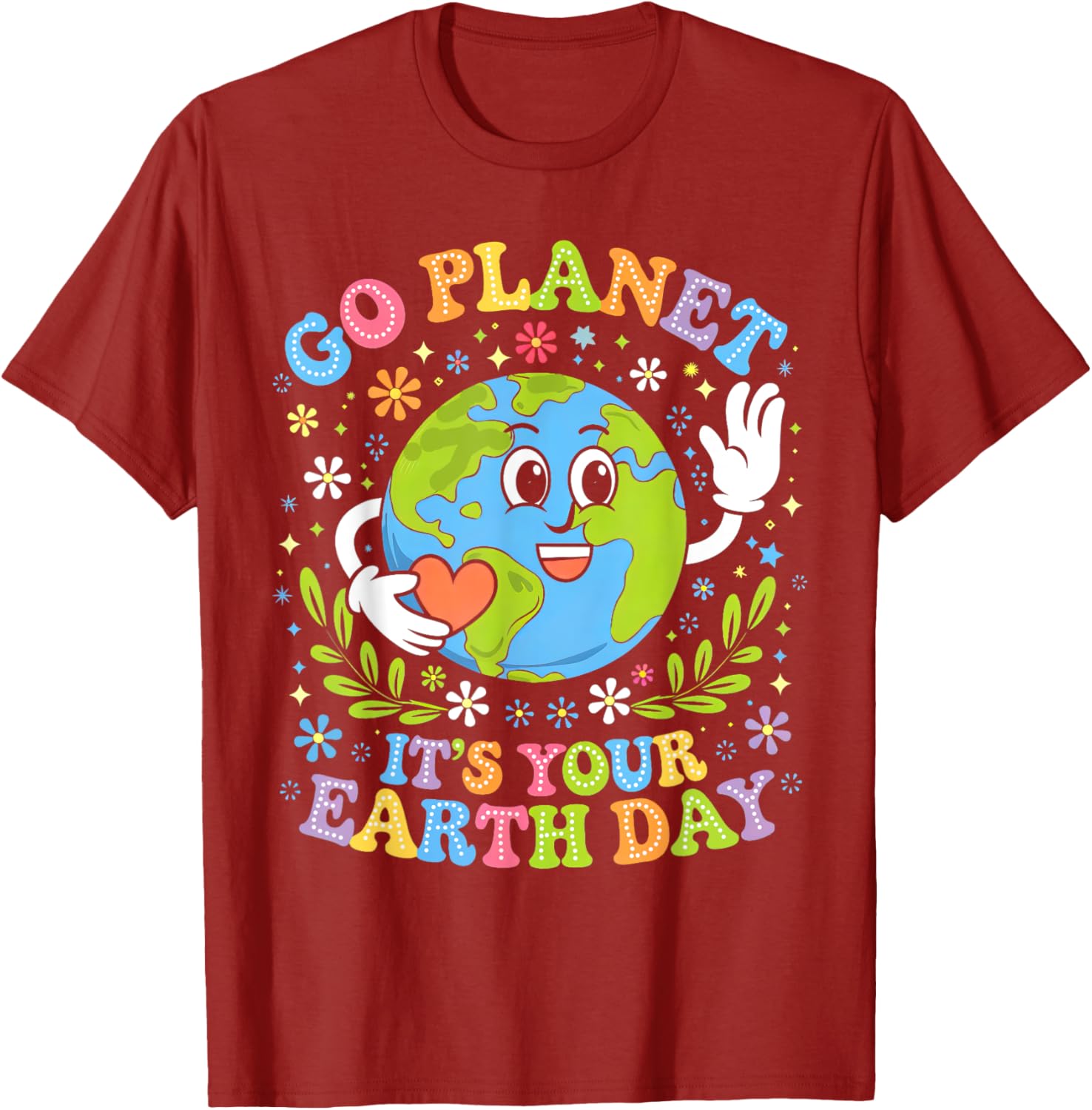 Groovy Go Planet Earth Day 2025 Teacher Kids T-Shirt for Fun Learning - 10