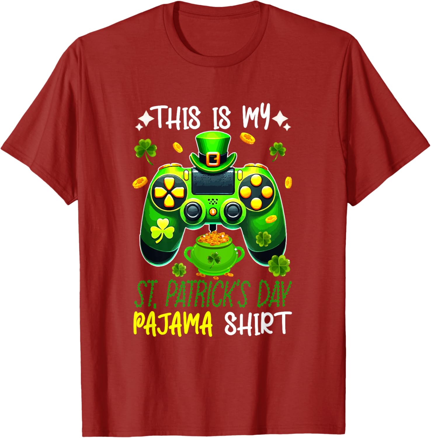 St. Patrick's Day Gamer T-Shirt - Fun Pyjama Shirt for Gaming Enthusiasts - 22