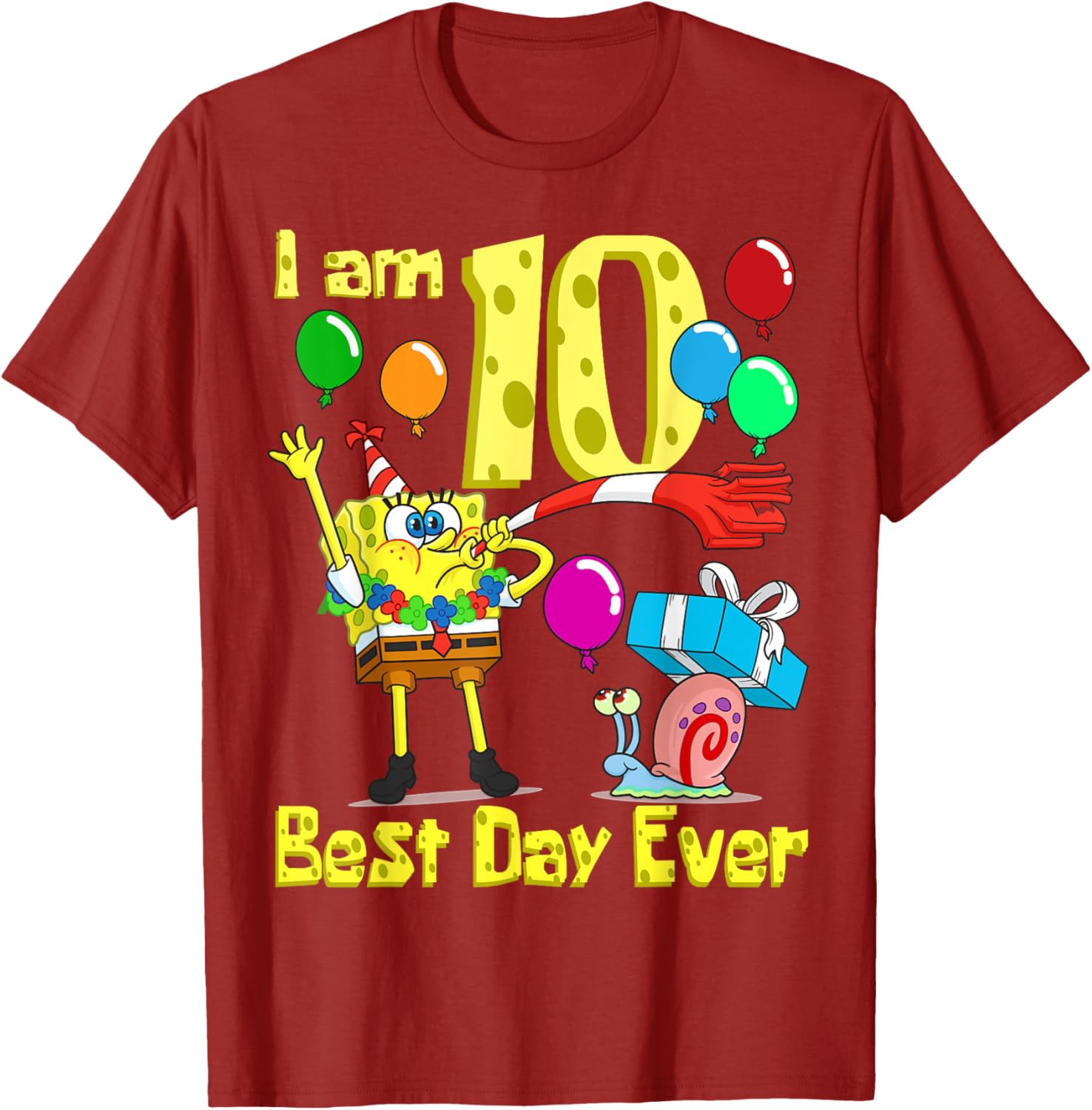 SpongeBob 10th Birthday Party T-Shirt by Mademark for Fun Celebrations - 7
