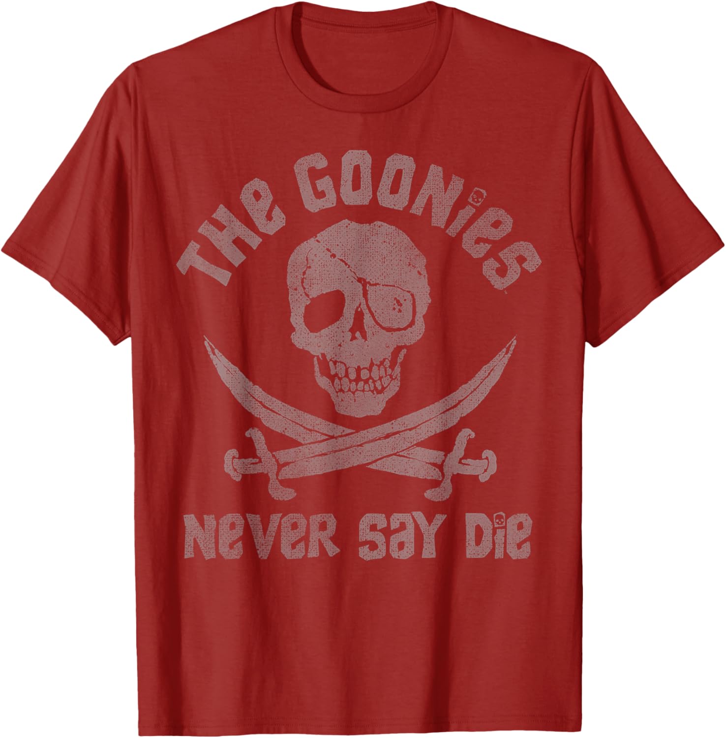 The Goonies Never Say Die Distressed Skull Swords Logo T-Shirt - 5