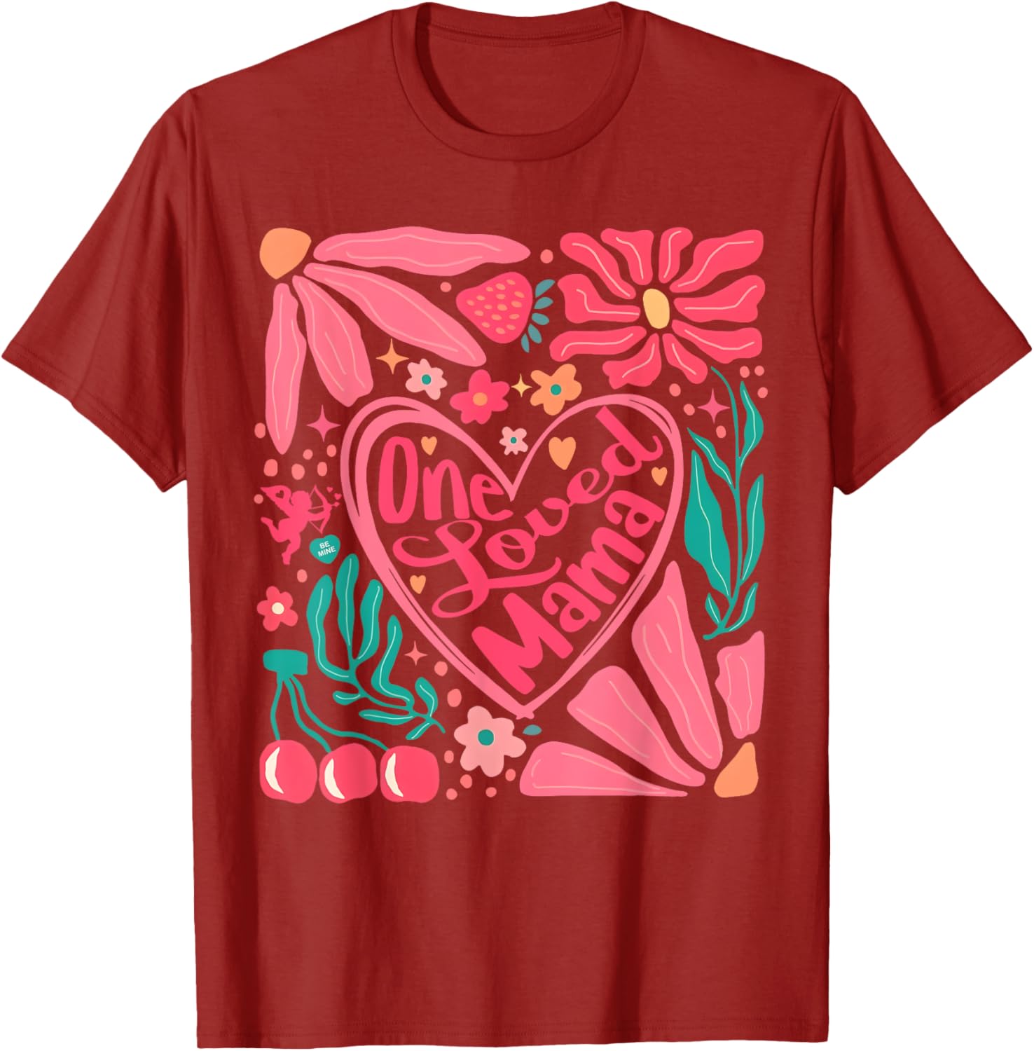 One Loved Mama Boho Floral Valentine's Day T-Shirt for Moms - 6