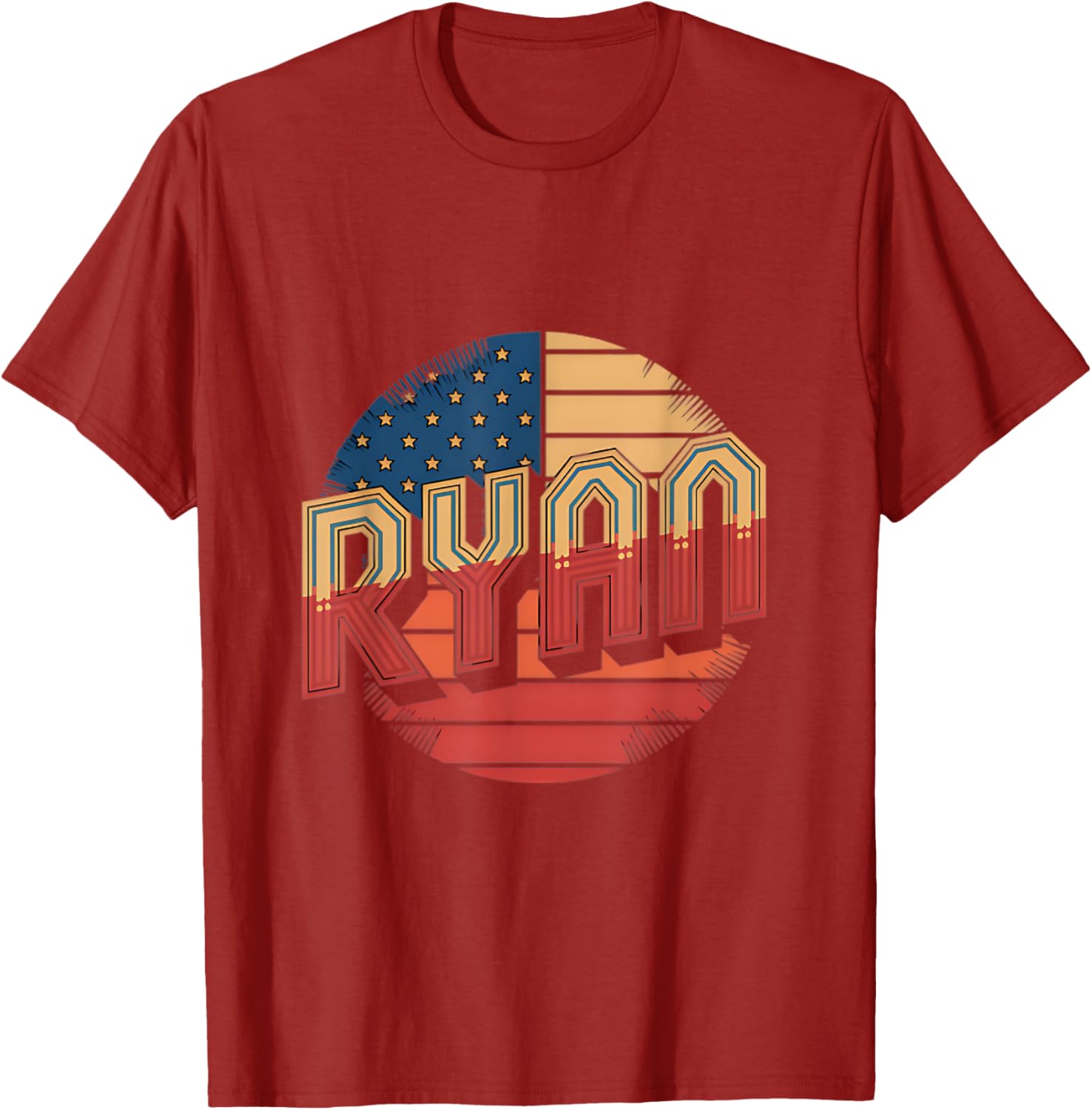 Personalized Ryan USA Flag Patriot T-Shirt for Proud Americans - 17