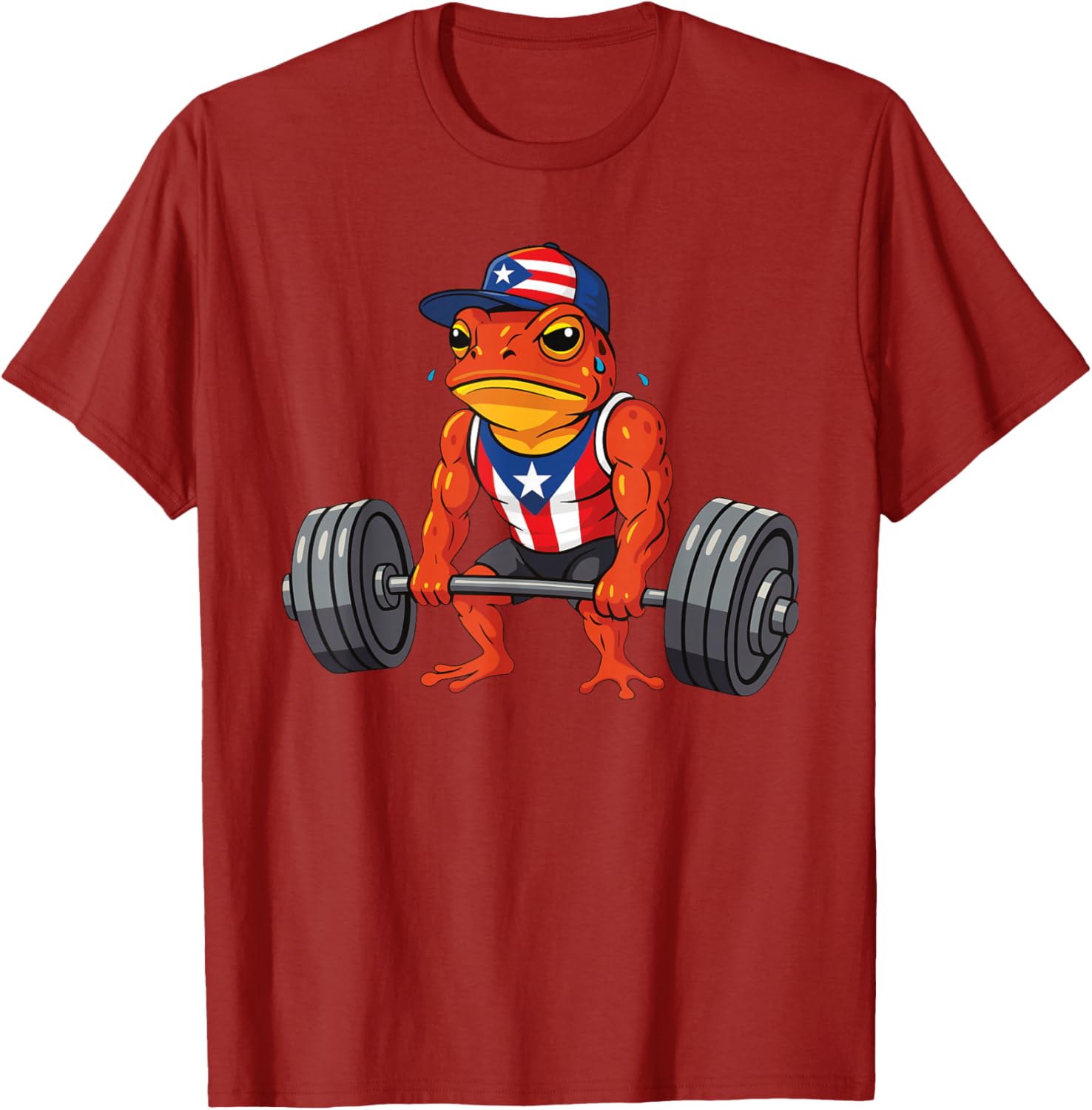 Taino Coqui Frog Gym Training T-Shirt with Puerto Rico Flag Design - 27