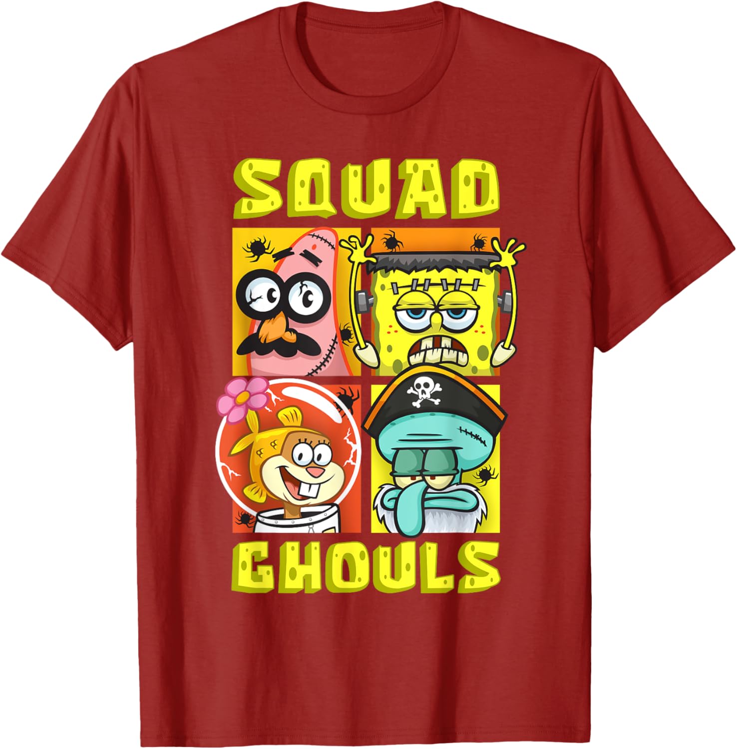 Mademark SpongeBob Halloween Squad T-Shirt with Patrick, Squidward & Sandy - 5