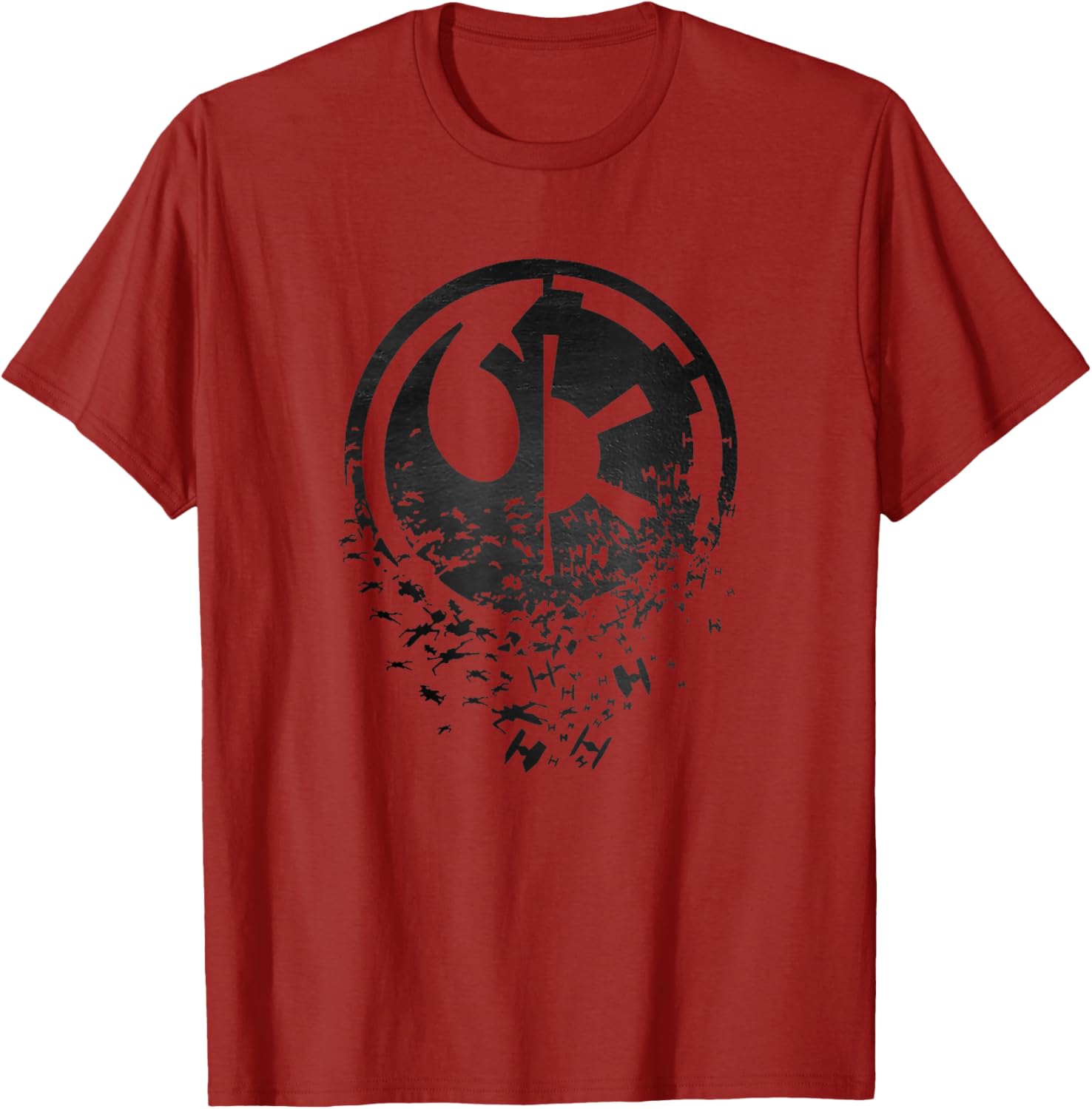 Star Wars Rebel Alliance versus Galactic Empire Split T-Shirt for Fans - 6