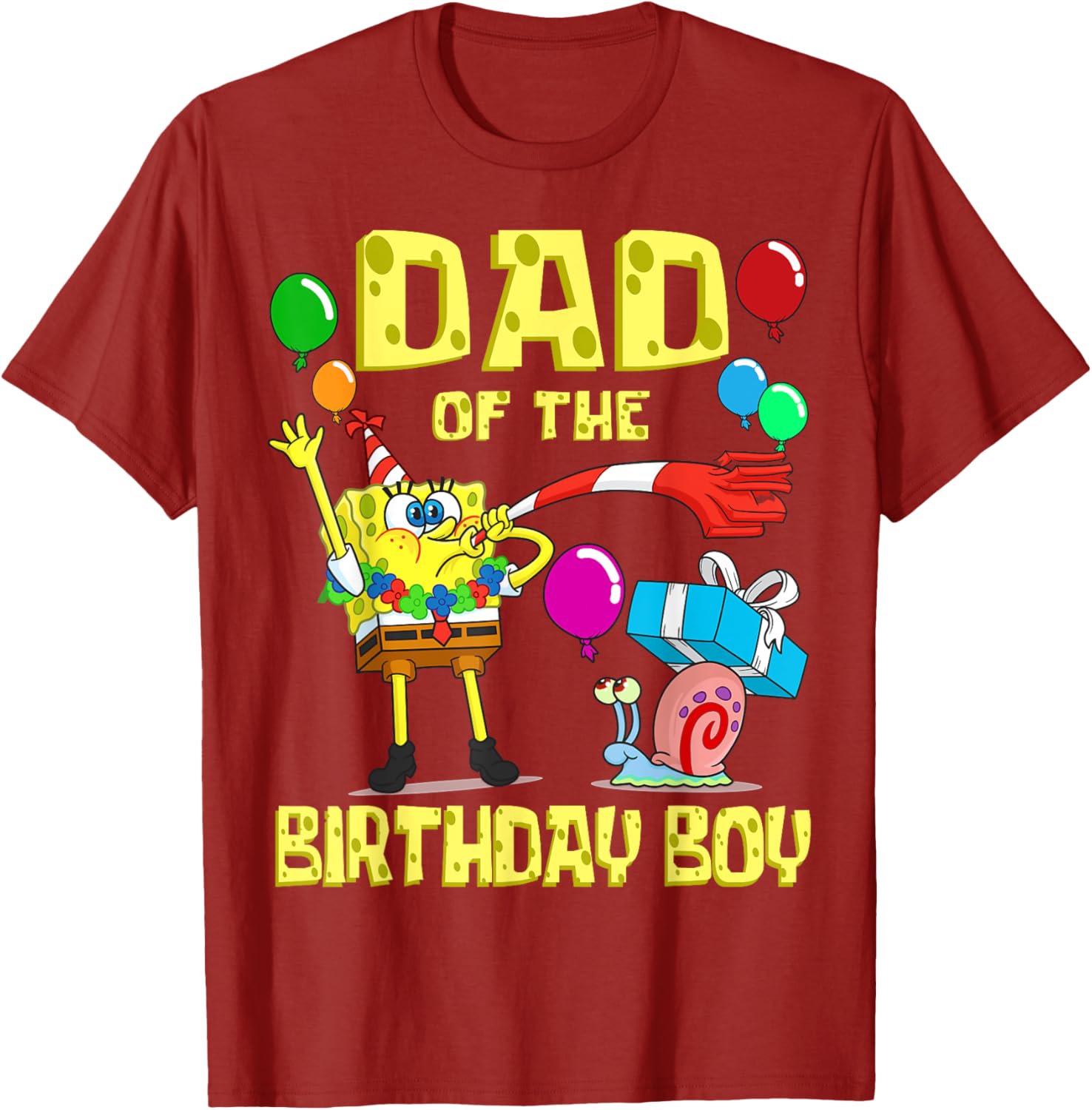 SpongeBob Daddy of the Birthday Boy Theme T-Shirt for Fun Parties - 13