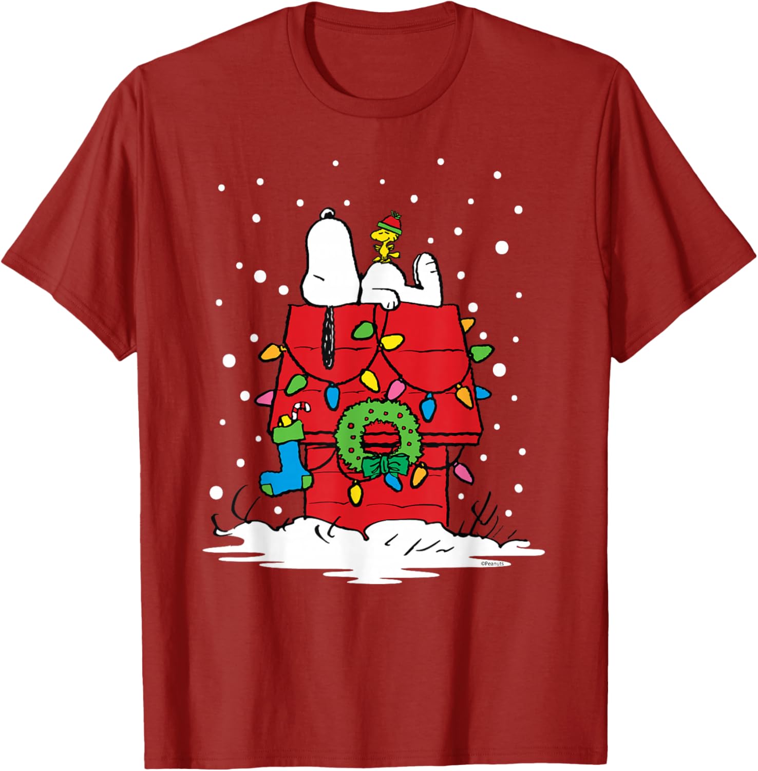 Peanuts Snoopy Woodstock Holiday Stocking T-Shirt for Festive Fun - 3