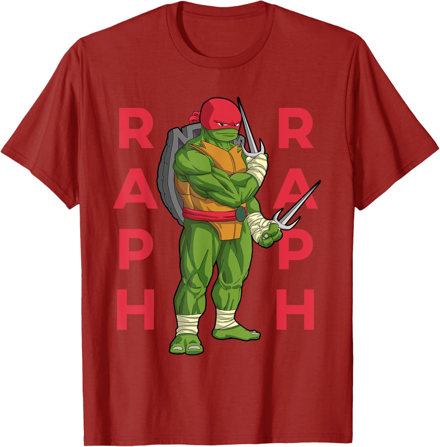 Raphael TMNT Sai Jutsu T-Shirt in Action Pose - Stylish Apparel for Fans - 3