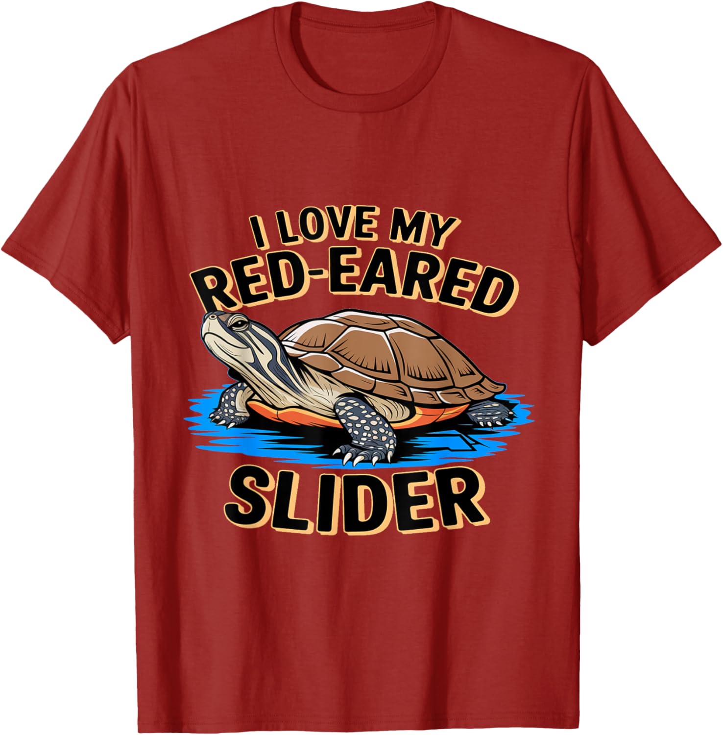 Cute I Love My Red Eared Slider Turtle Mom Dad Novelty T-Shirt - 10