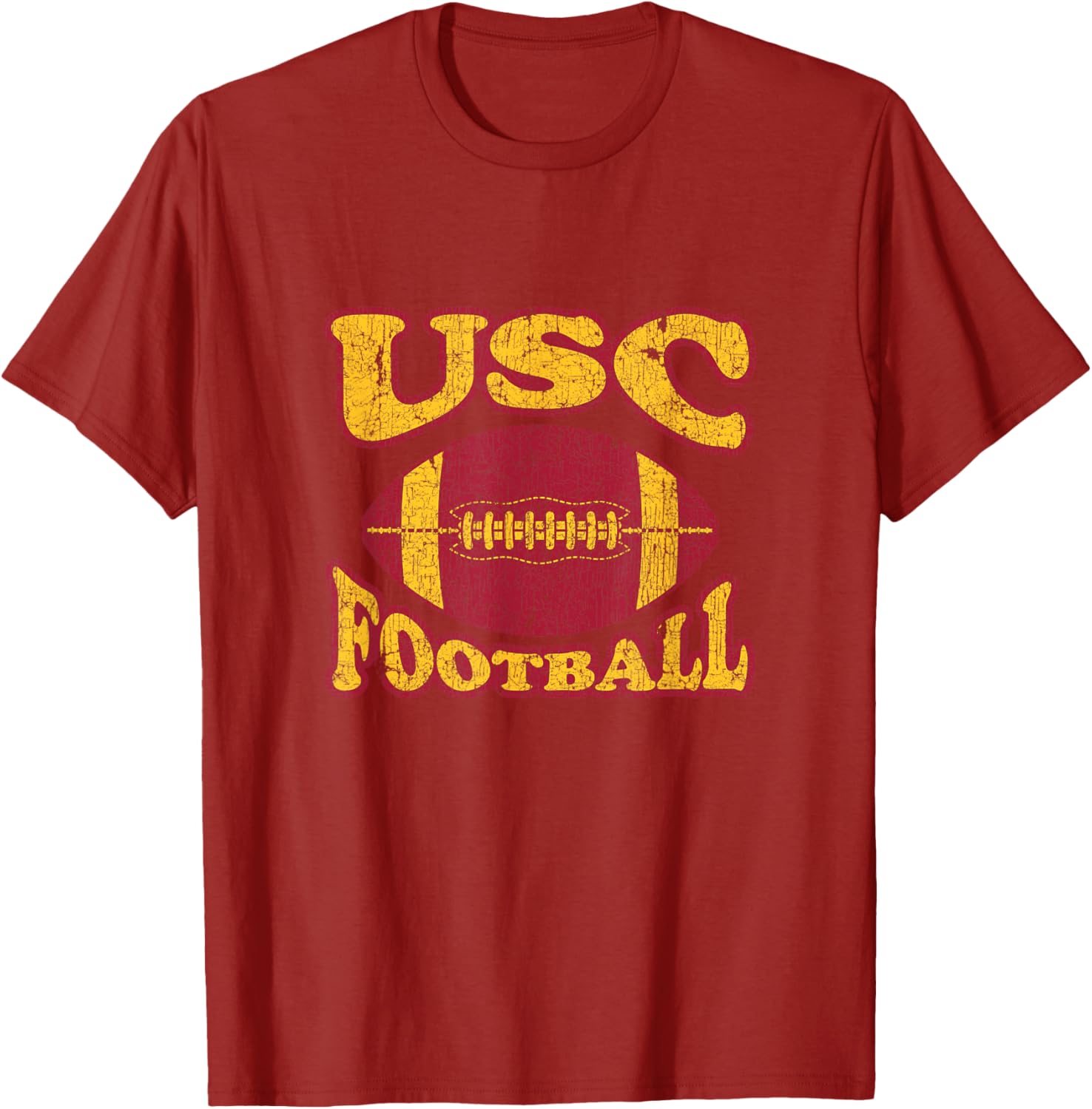 USC Trojans Distressed Retro Style Football T-Shirt for Fans - 14