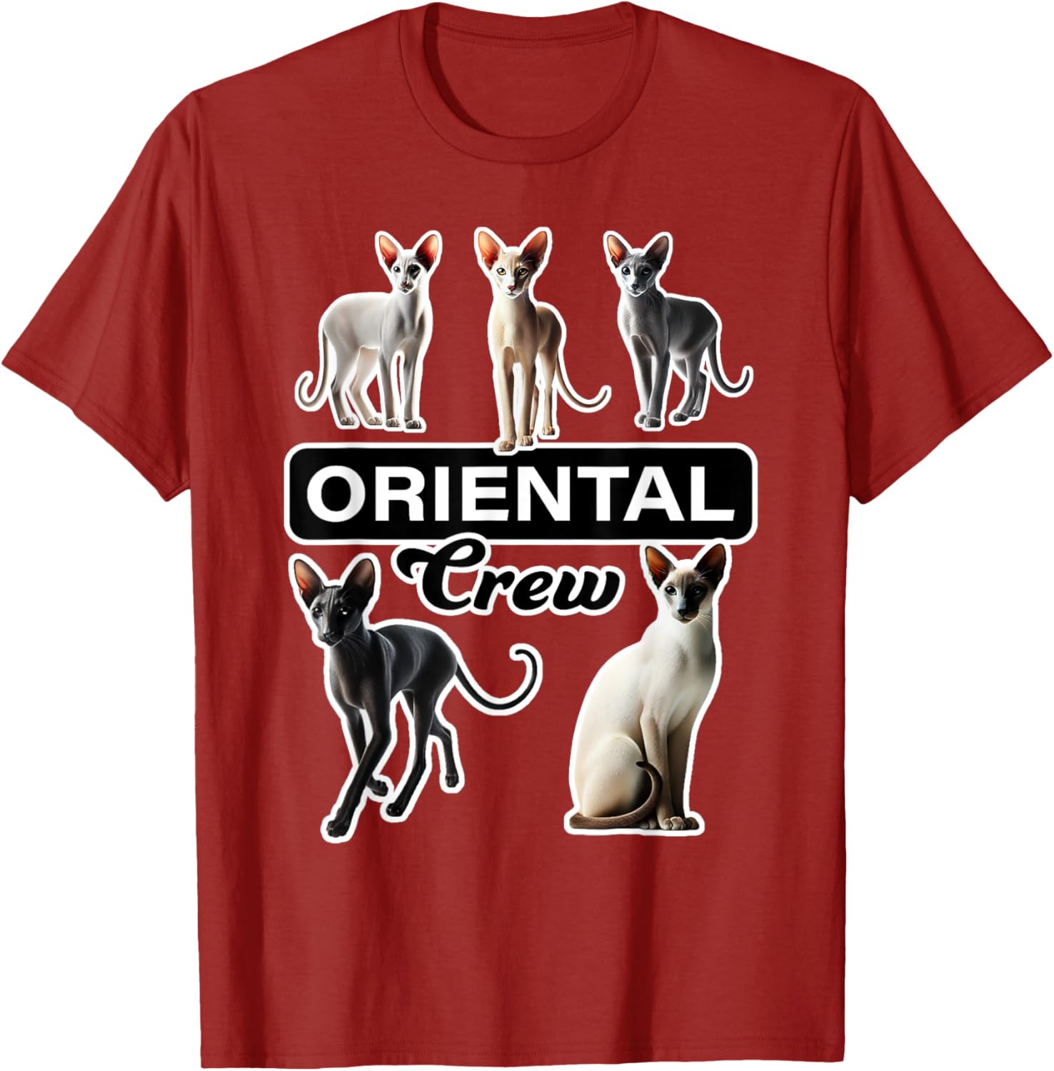 Oriental Cat Crew T-Shirt for Cat Lovers - Stylish and Comfortable Wear - 19