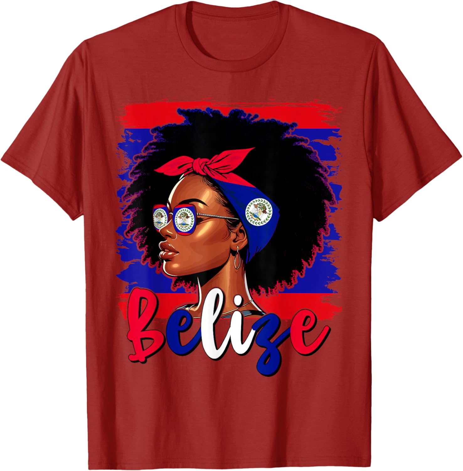 Proud Belizean Girl T-Shirt with Belize Flag for Women’s Fashion - 15