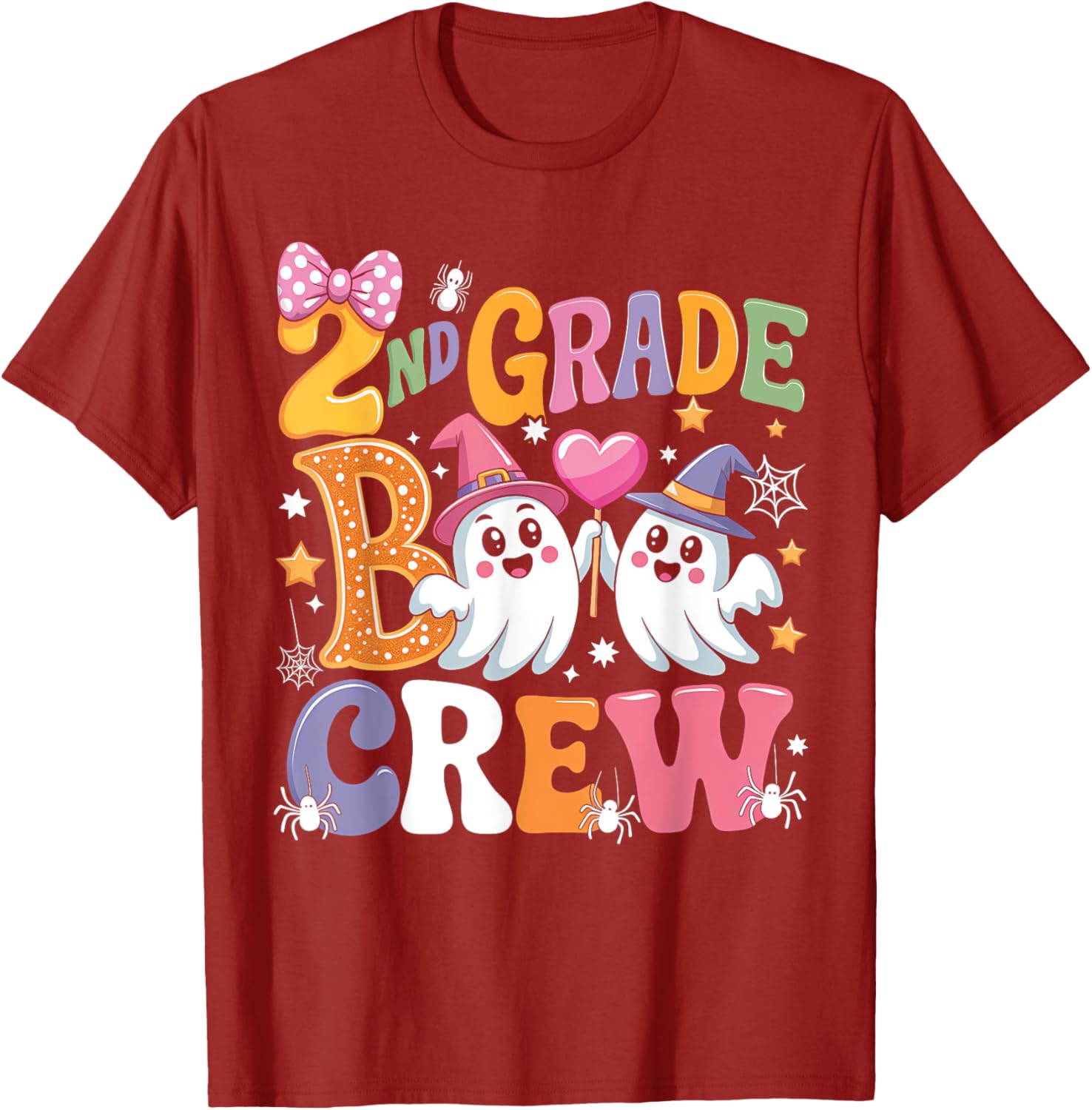 Happy Halloween T-Shirt for 2nd Grade Boo Crew Teacher and Kids - 2