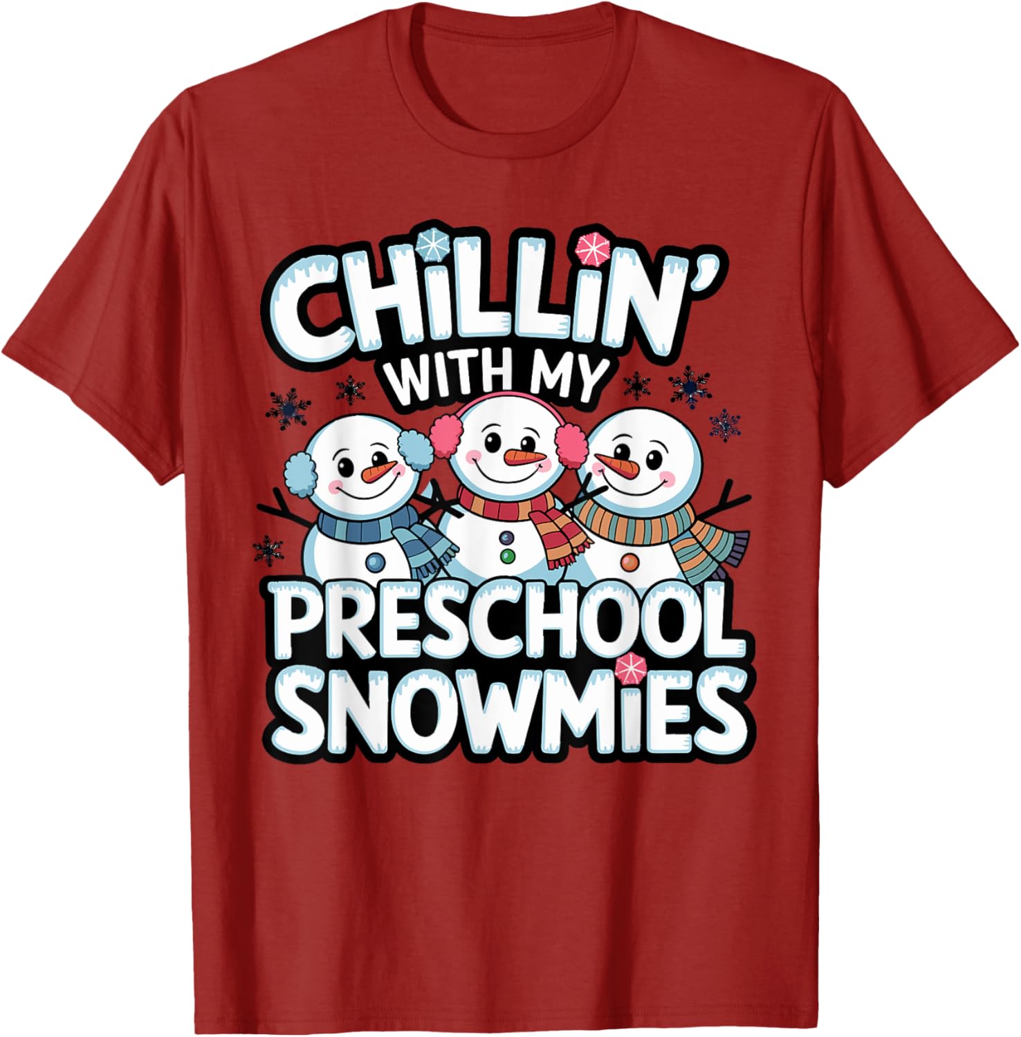 Chillin with My Snowmie Kid Winter T-Shirt for Teachers and Students - 1