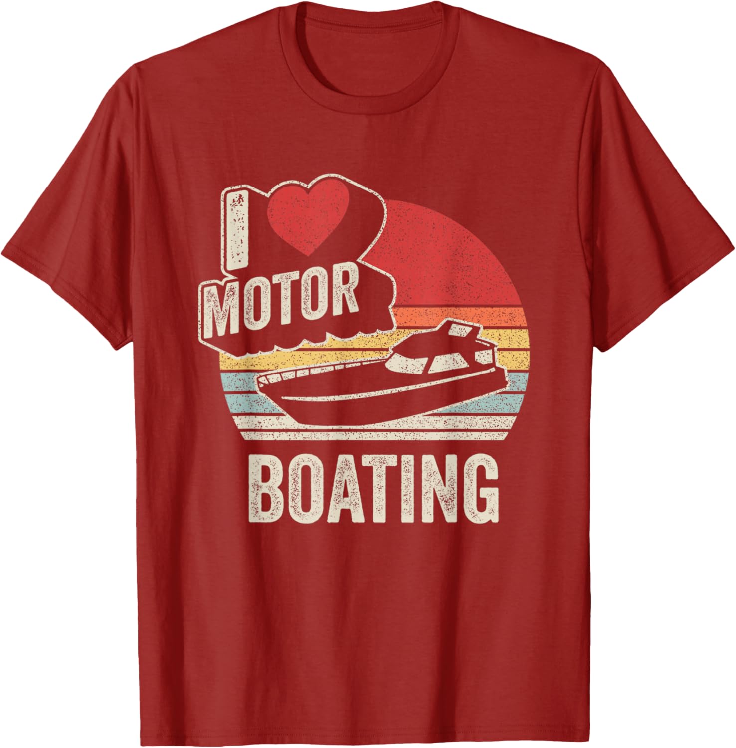 Vintage Retro I Love Motor Boating Funny T-Shirt for Boaters and Enthusiasts - 5