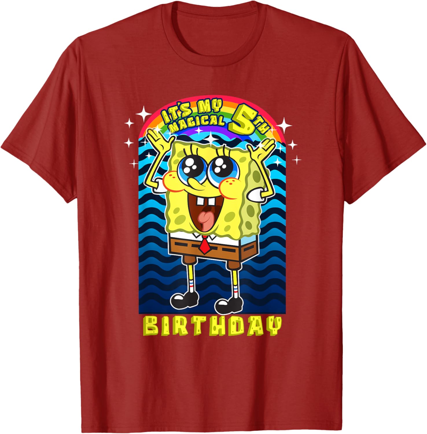 SpongeBob SquarePants Magical 5th Birthday Gift T-Shirt for Kids - 3